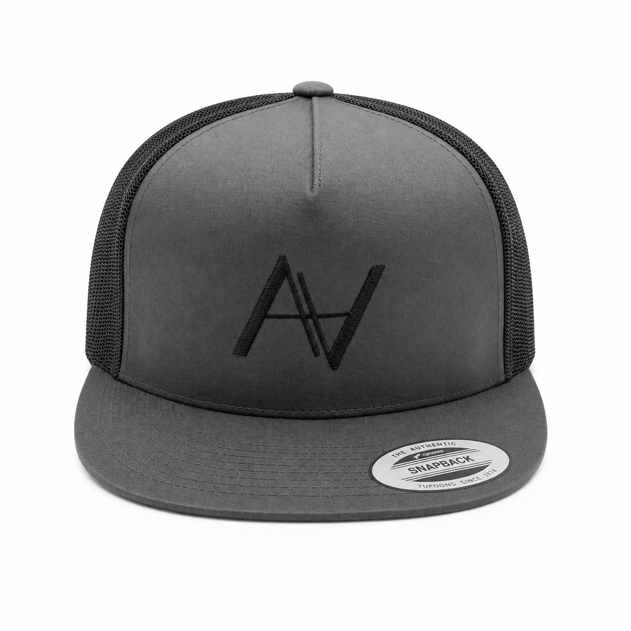 Charcoal Flat Brim Snapback Hat