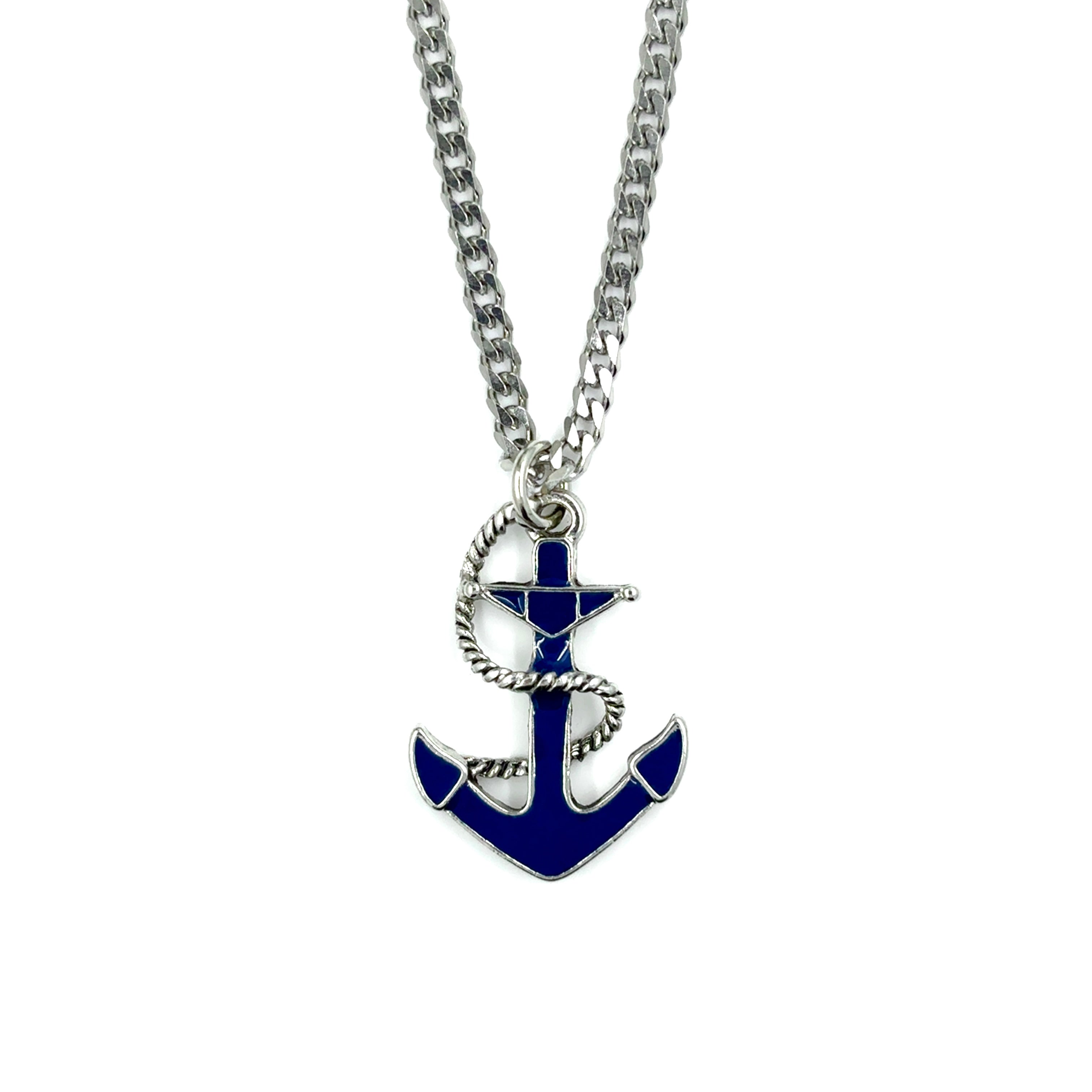 Navy Anchor Necklace