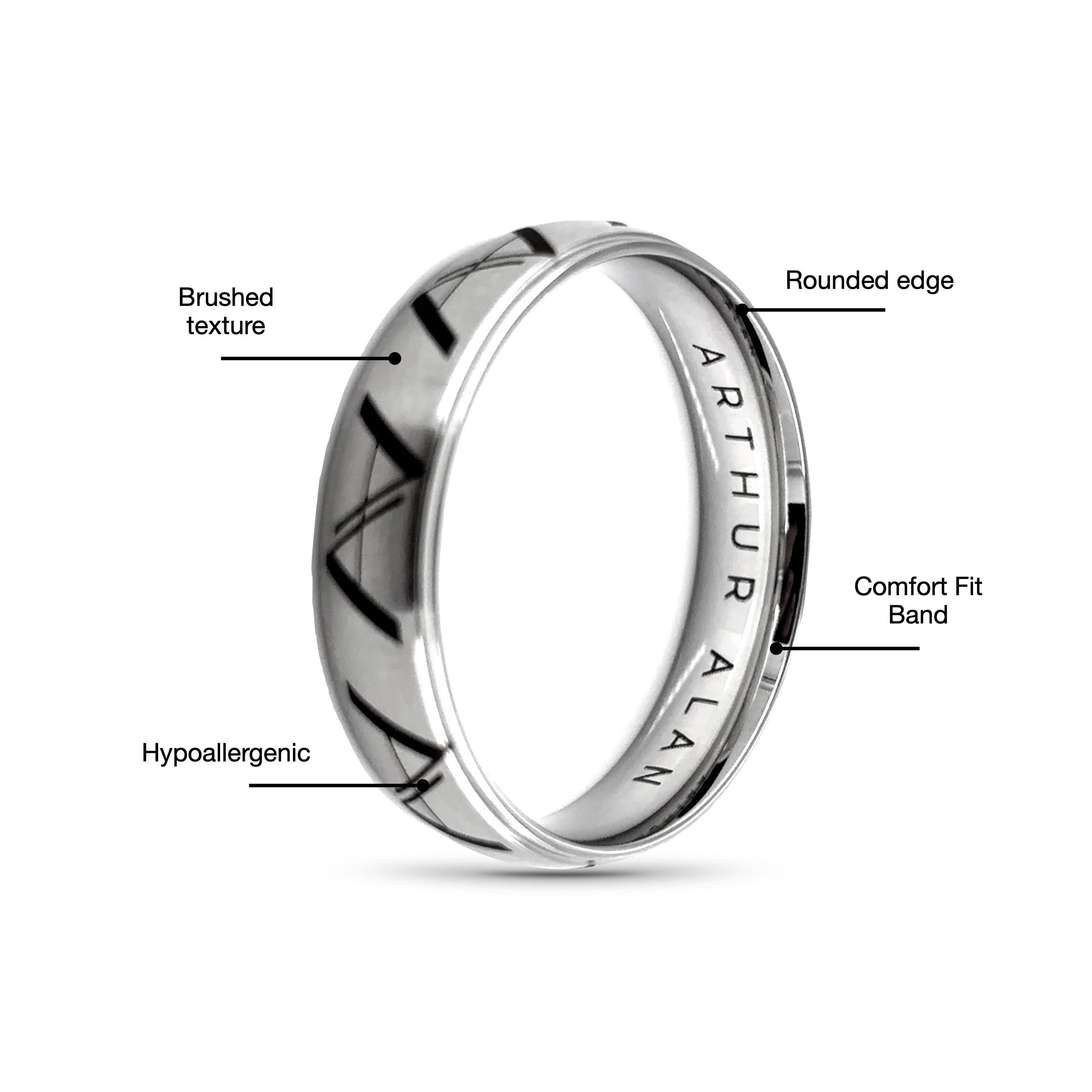 Stainless Steel Arthur Alan Ring (6MM)