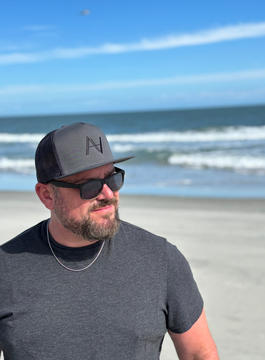 Charcoal Flat Brim Snapback Hat