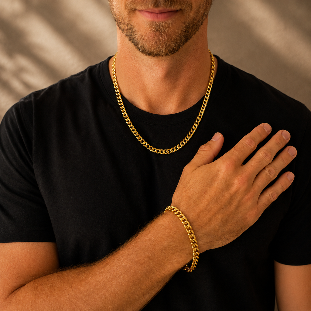 Cuban Link Bracelet (Gold) 9MM
