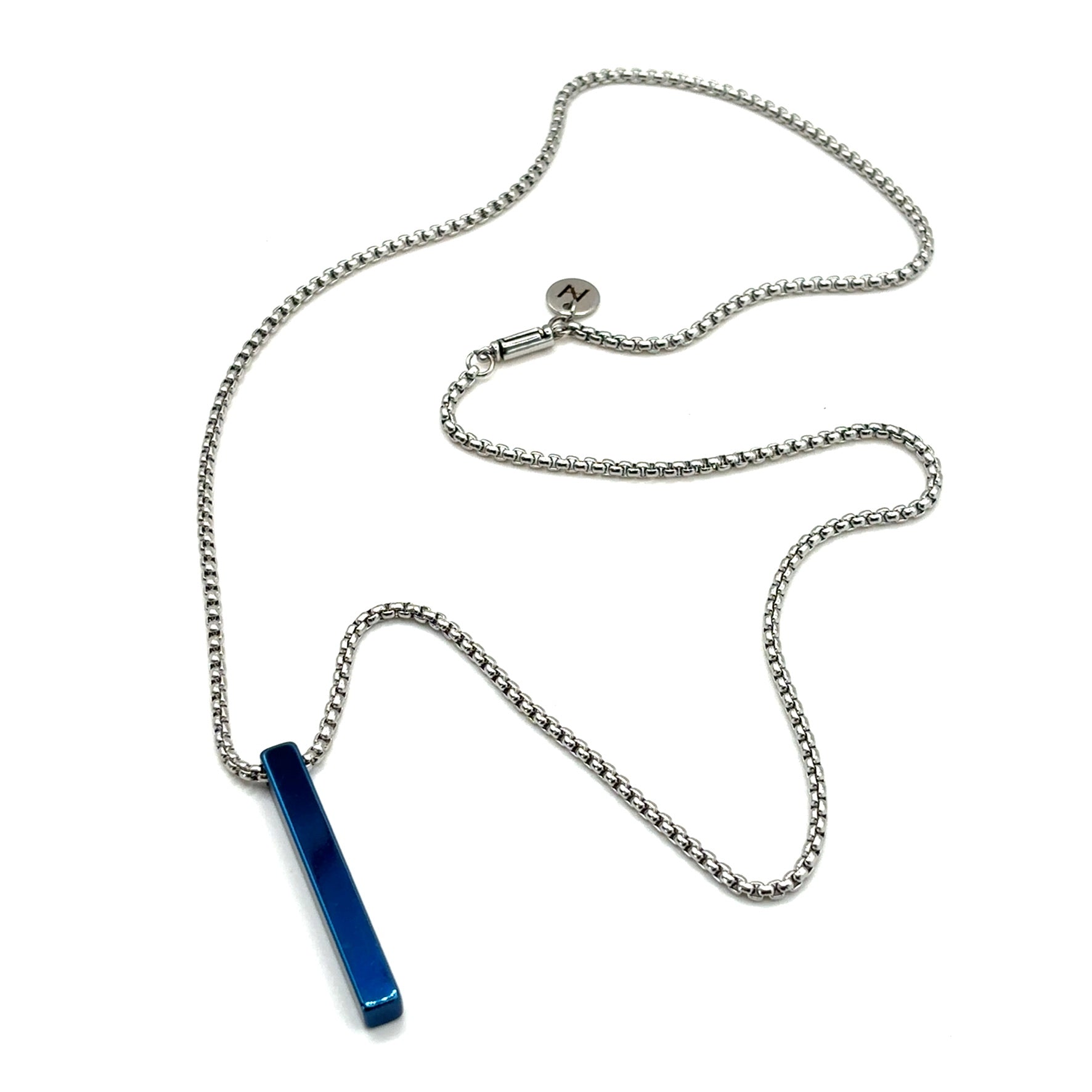 Navy Totem Bar Necklace