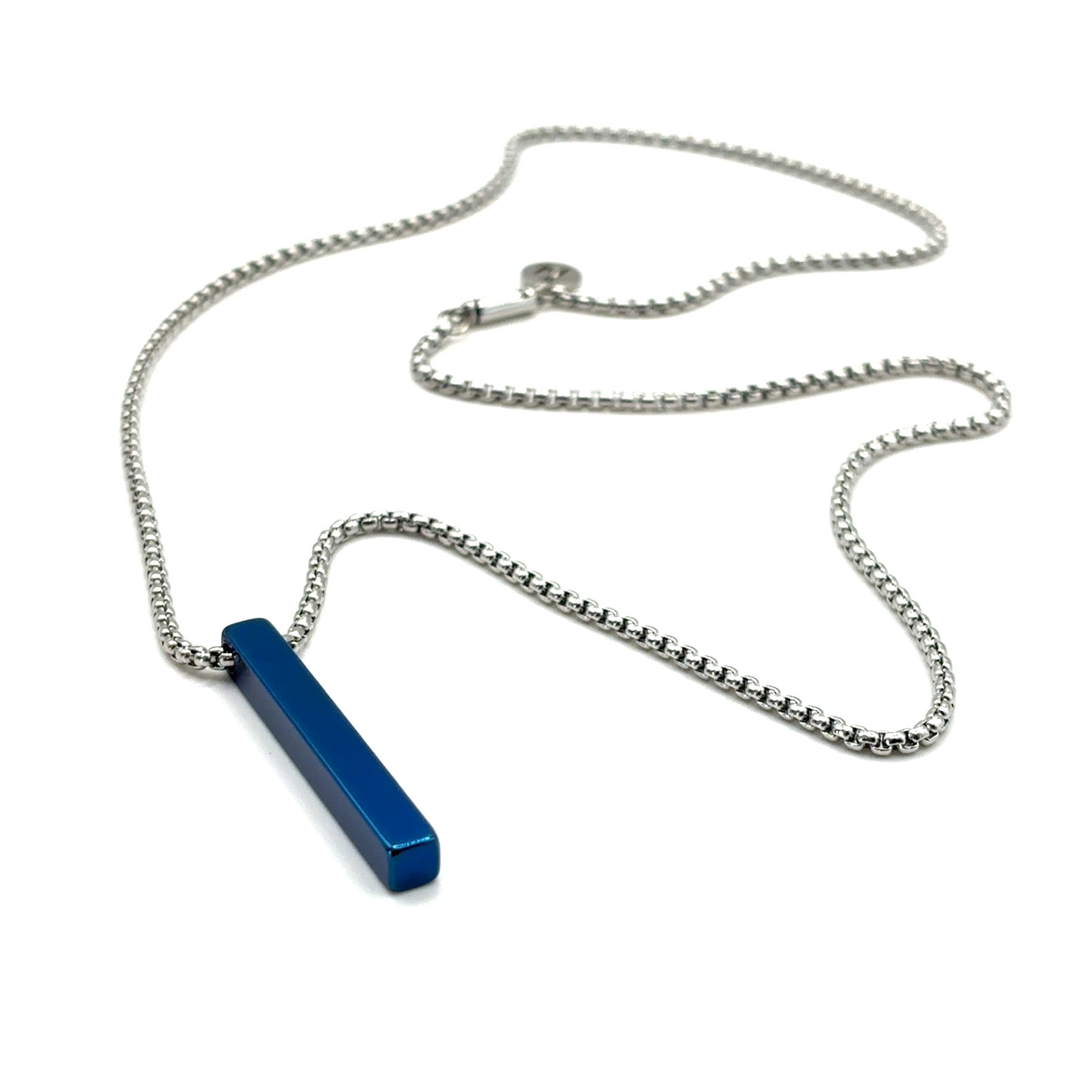 Navy Totem Bar Necklace