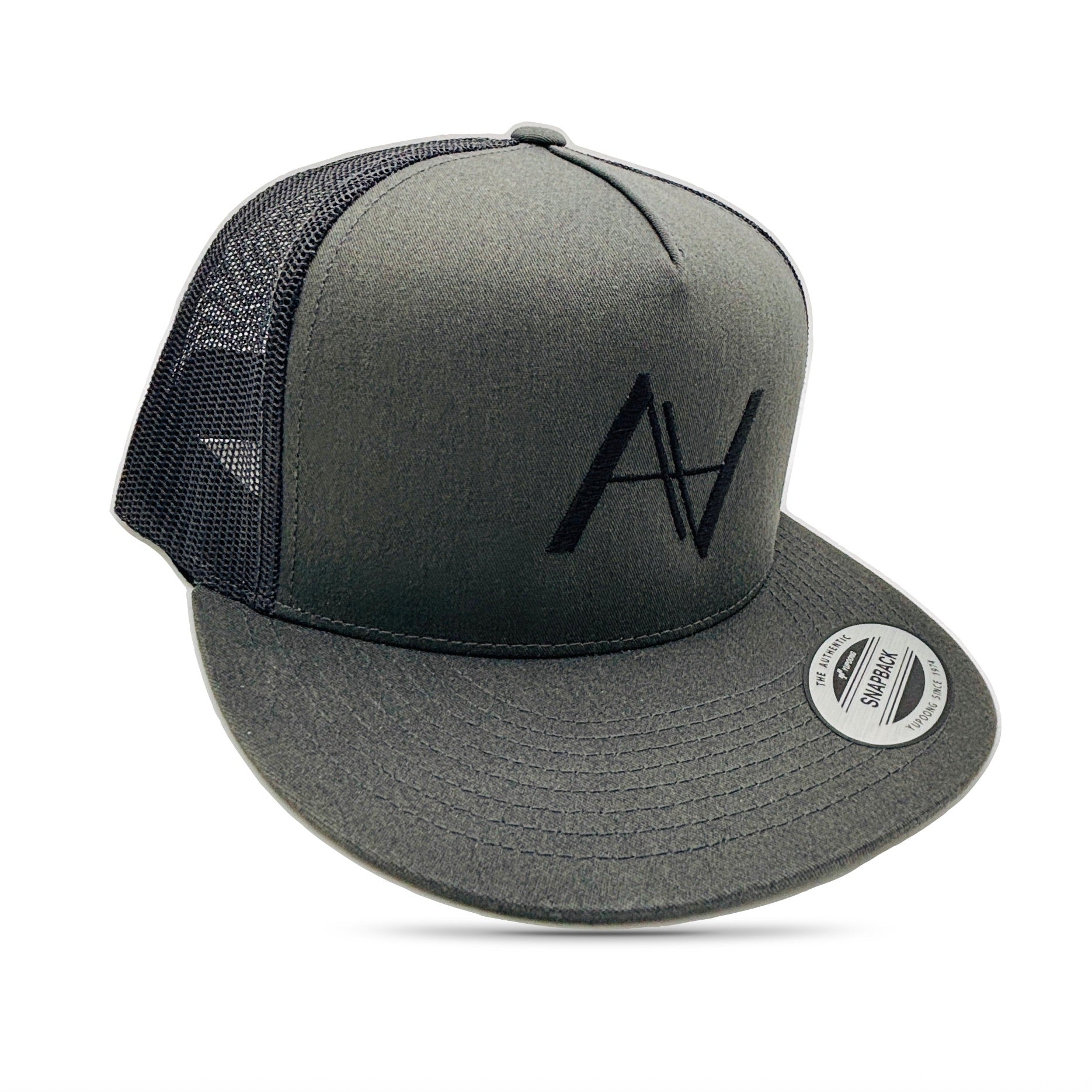 Charcoal Flat Brim Snapback Hat