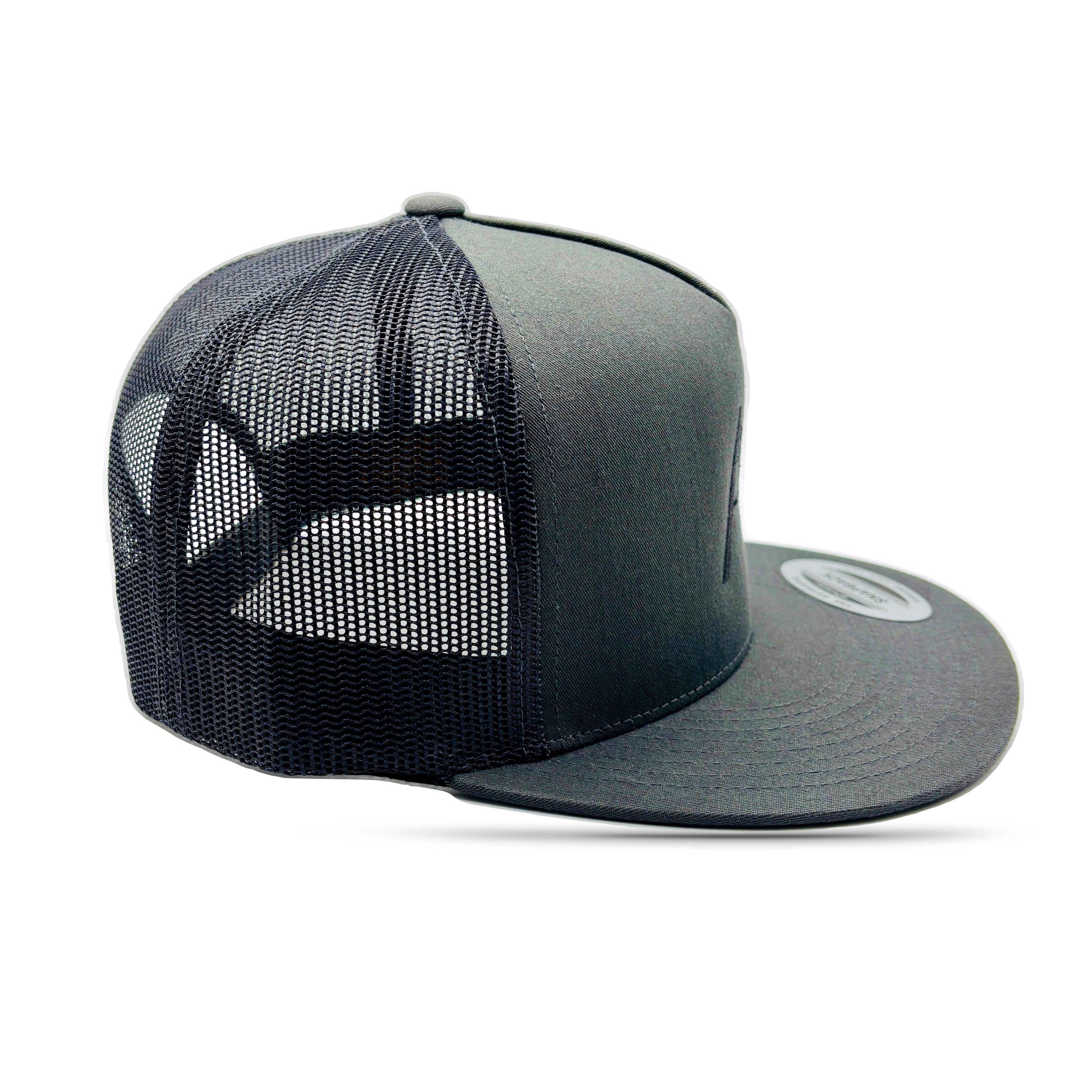 Charcoal Flat Brim Snapback Hat