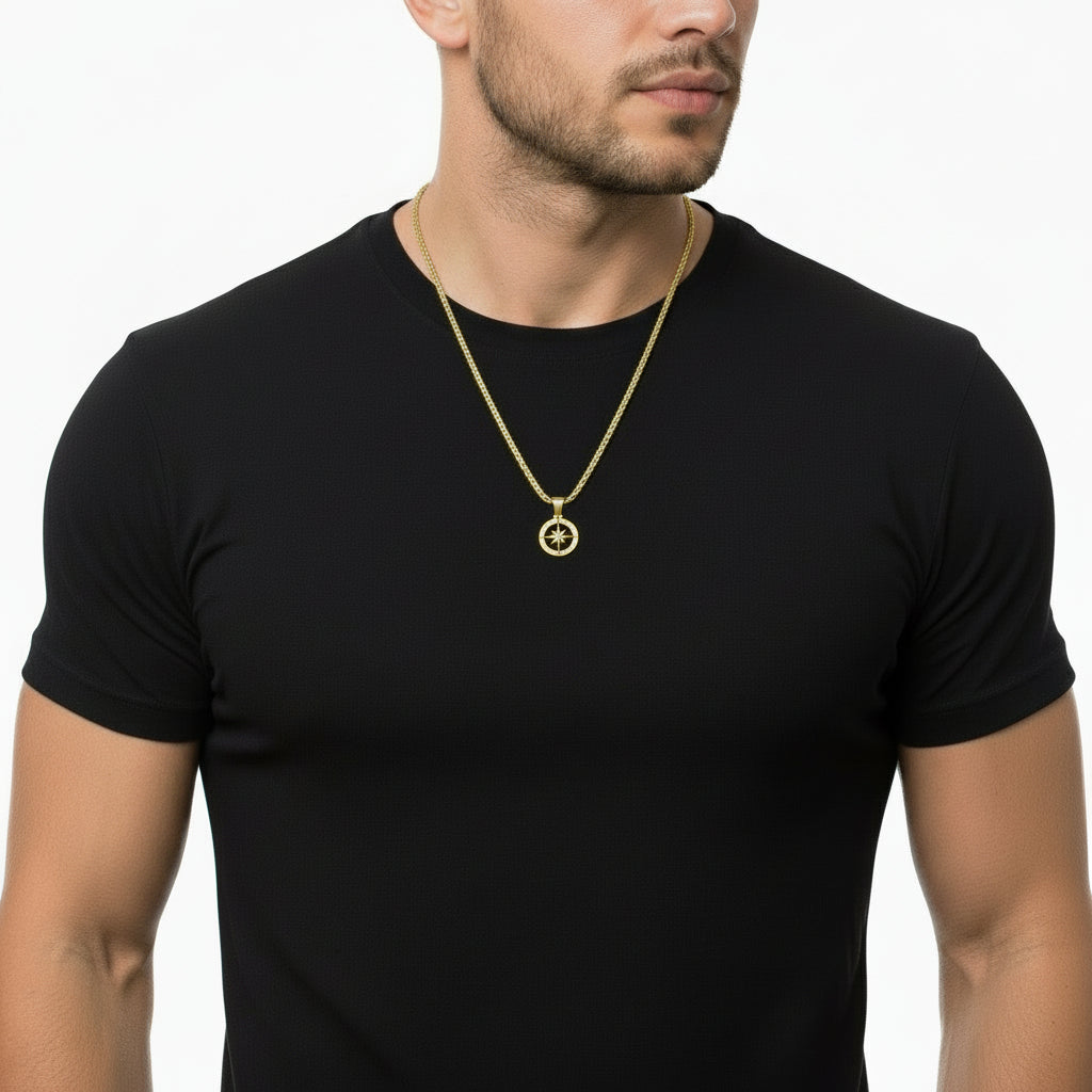 Compass Rose Necklace (Gold)
