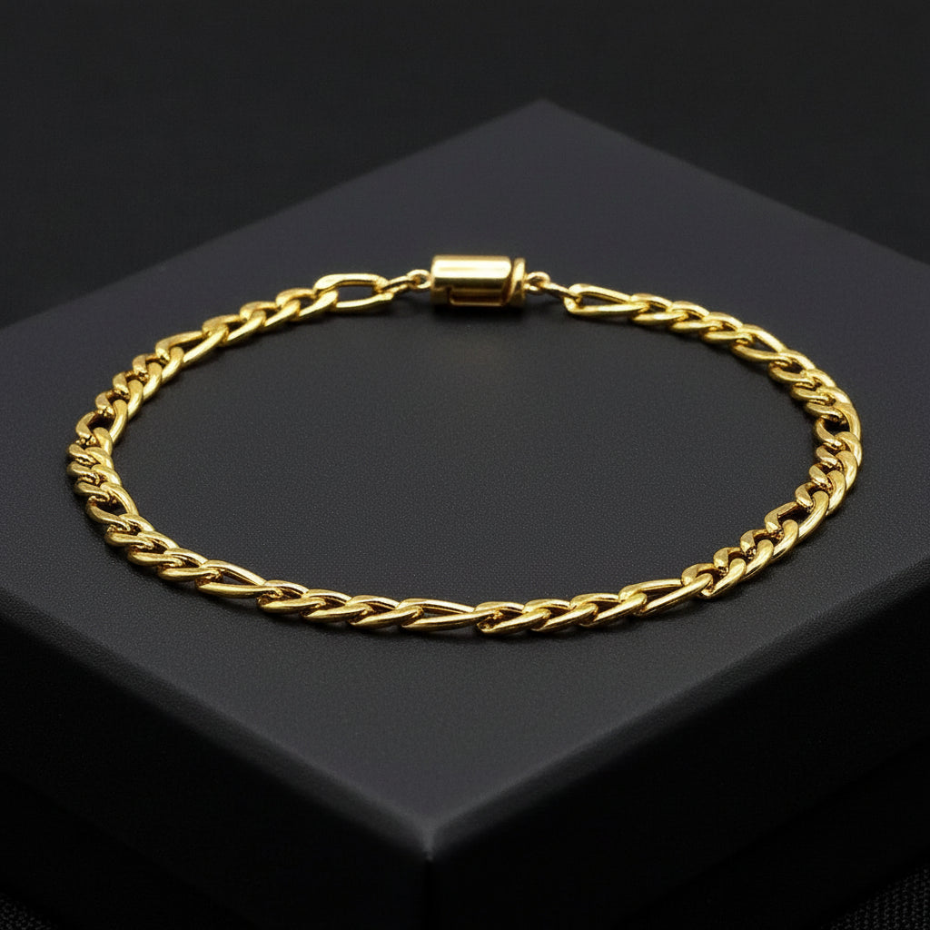 men's gold figaro bracelet