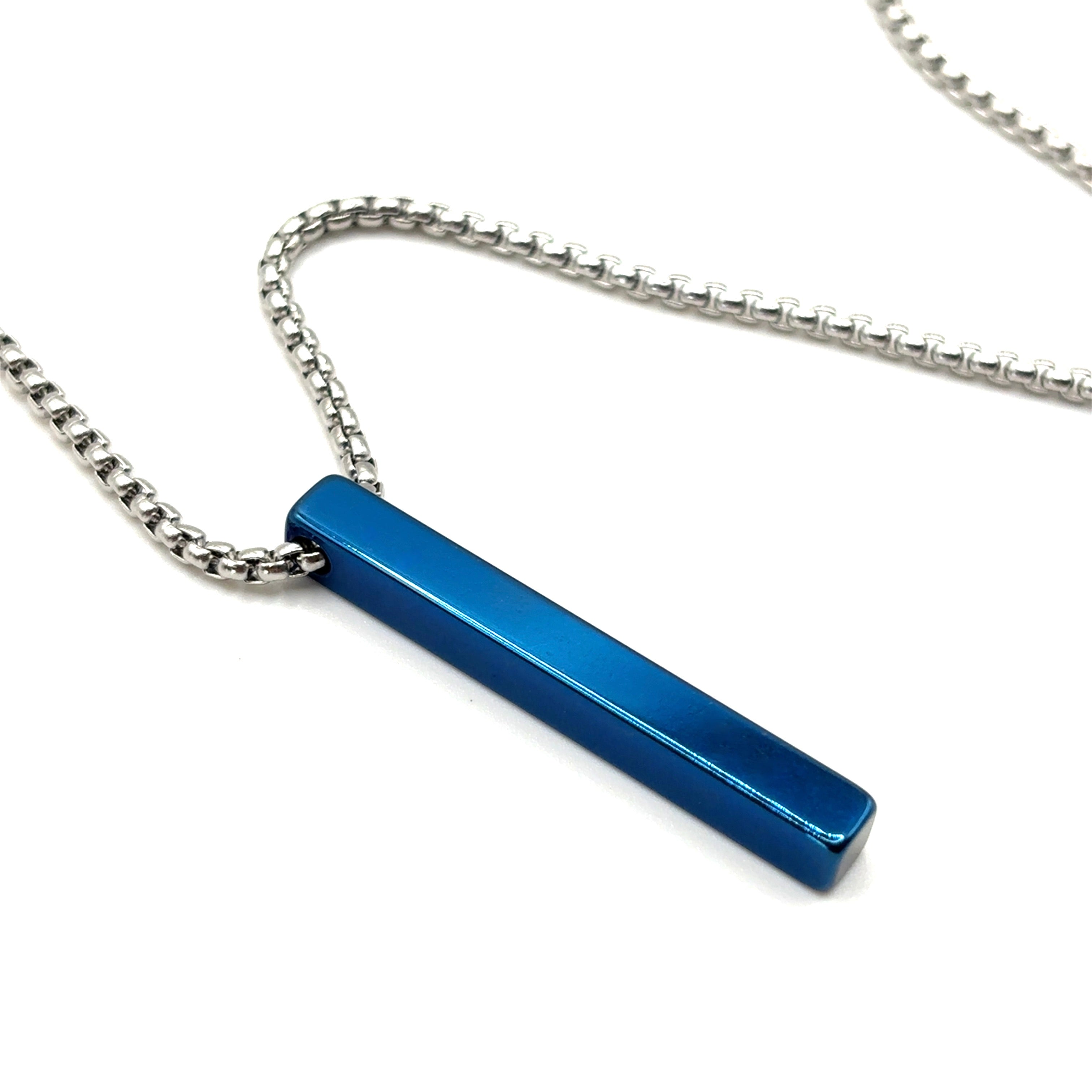 Navy Totem Bar Necklace
