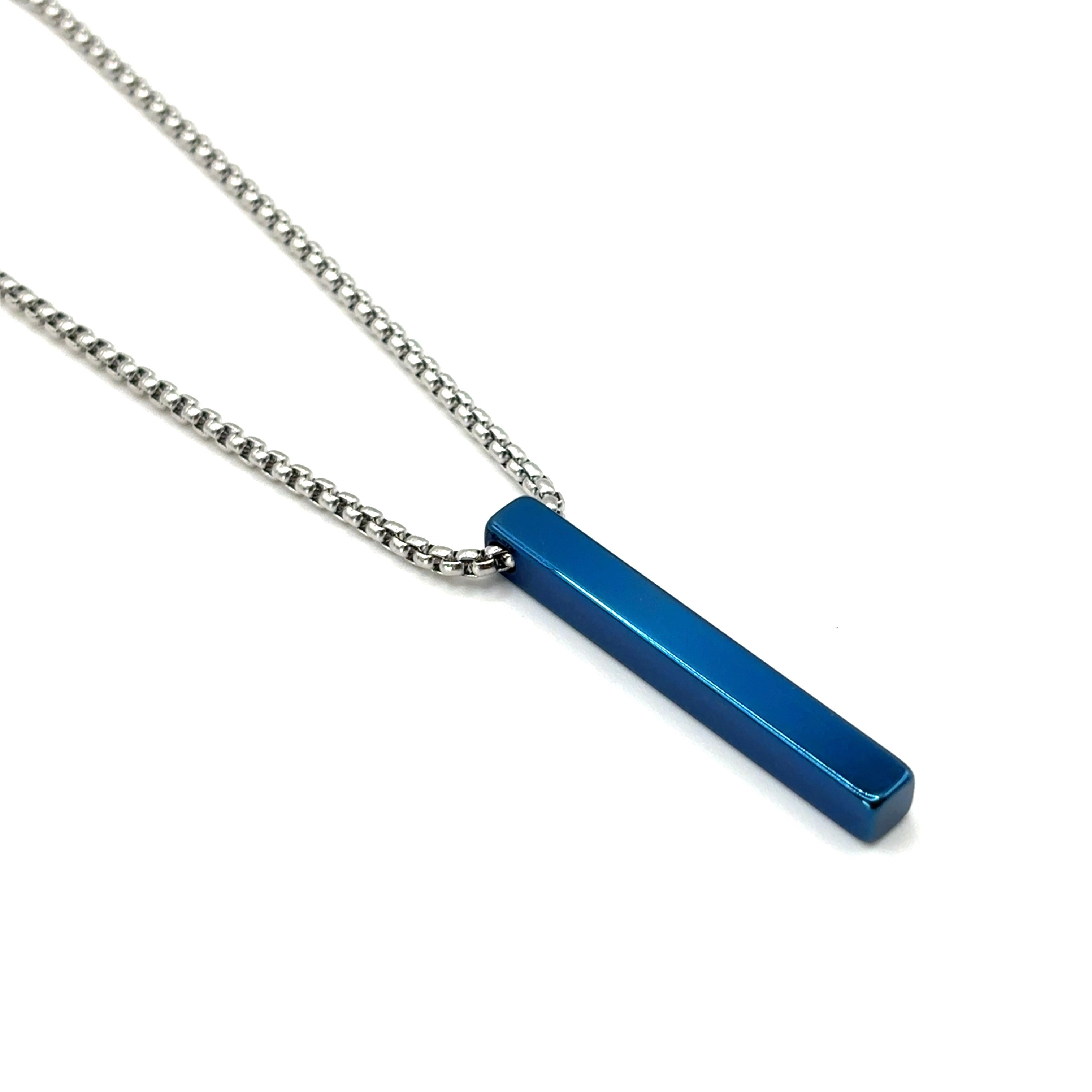 Navy Totem Bar Necklace