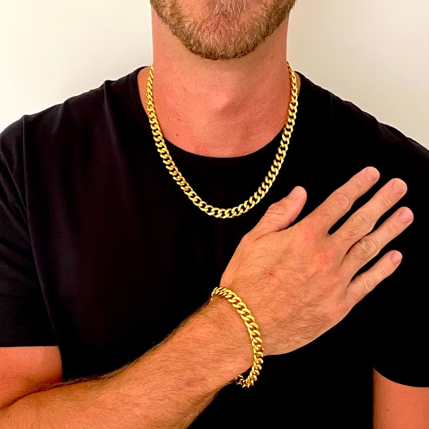 Cuban Link Bracelet (Gold) 9MM