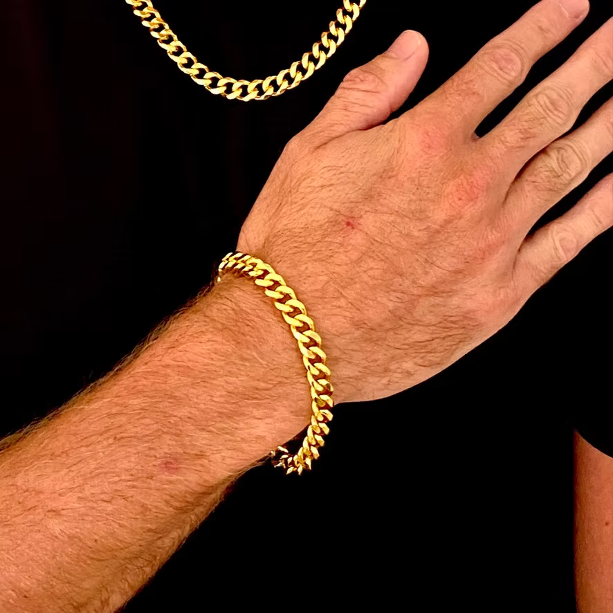 Cuban Link Bracelet (Gold) 9MM