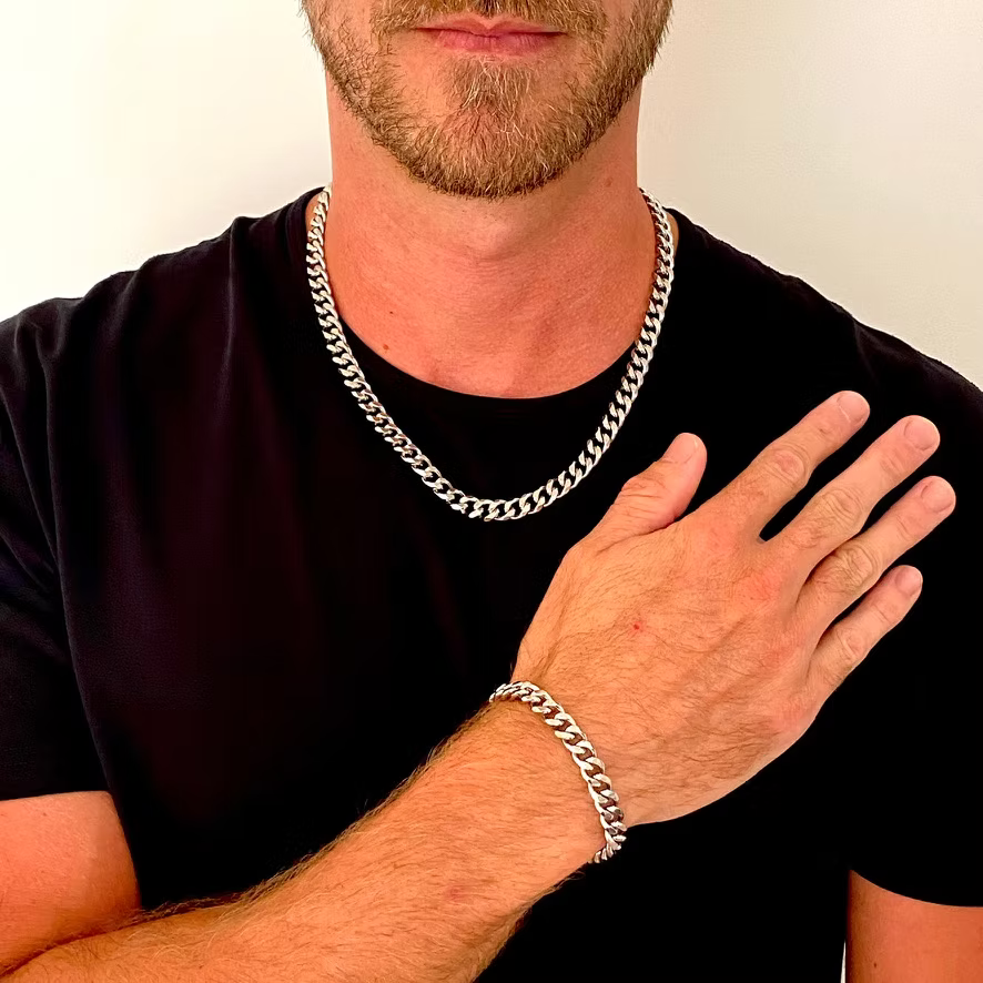 Cuban Link Bracelet (Silver) 9MM