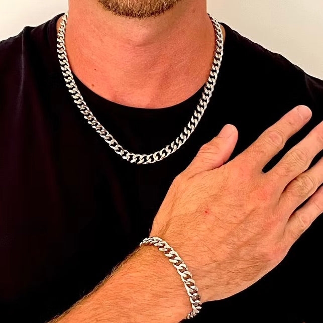 Cuban Link Bracelet (Silver) 9MM