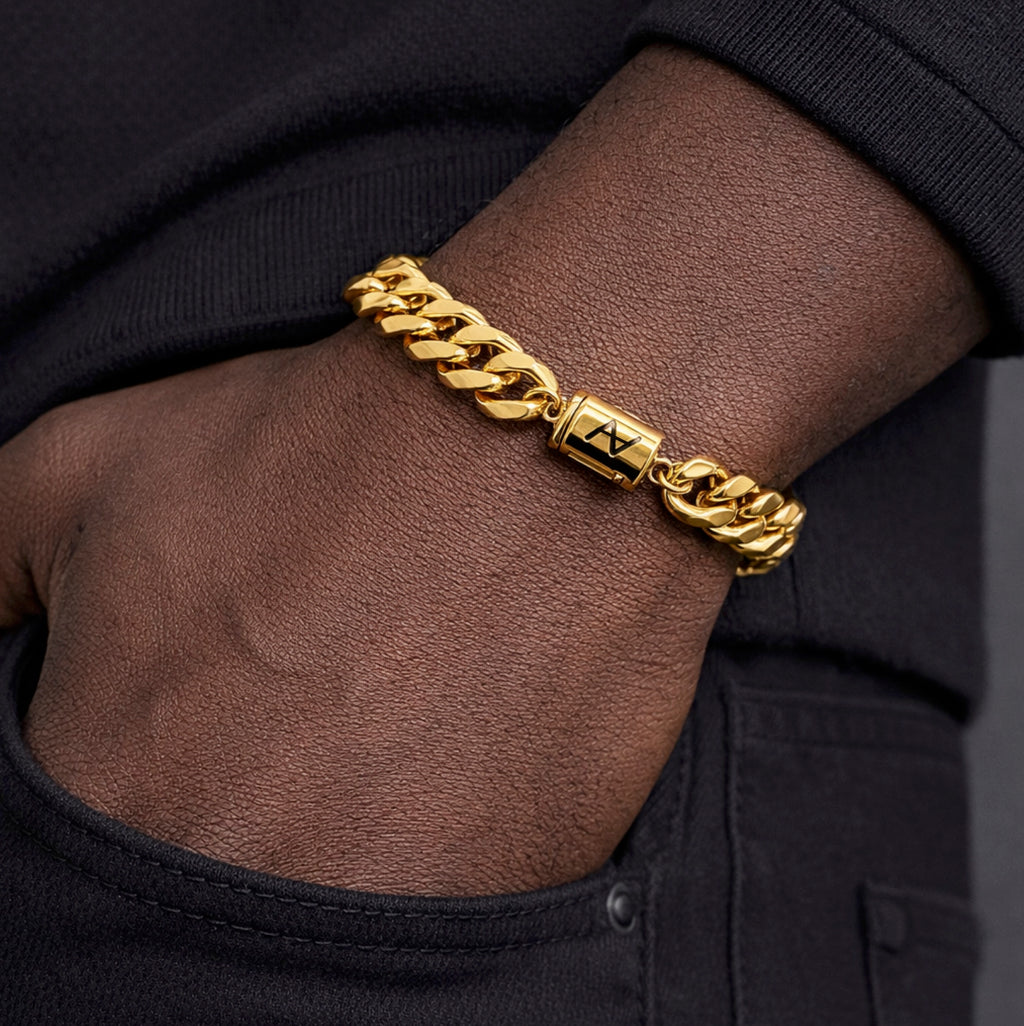 Cuban Link Bracelet (Gold) 9MM