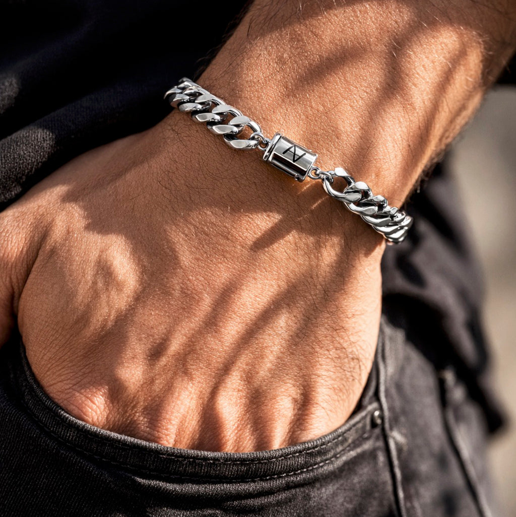 Cuban Link Bracelet (Silver) 9MM