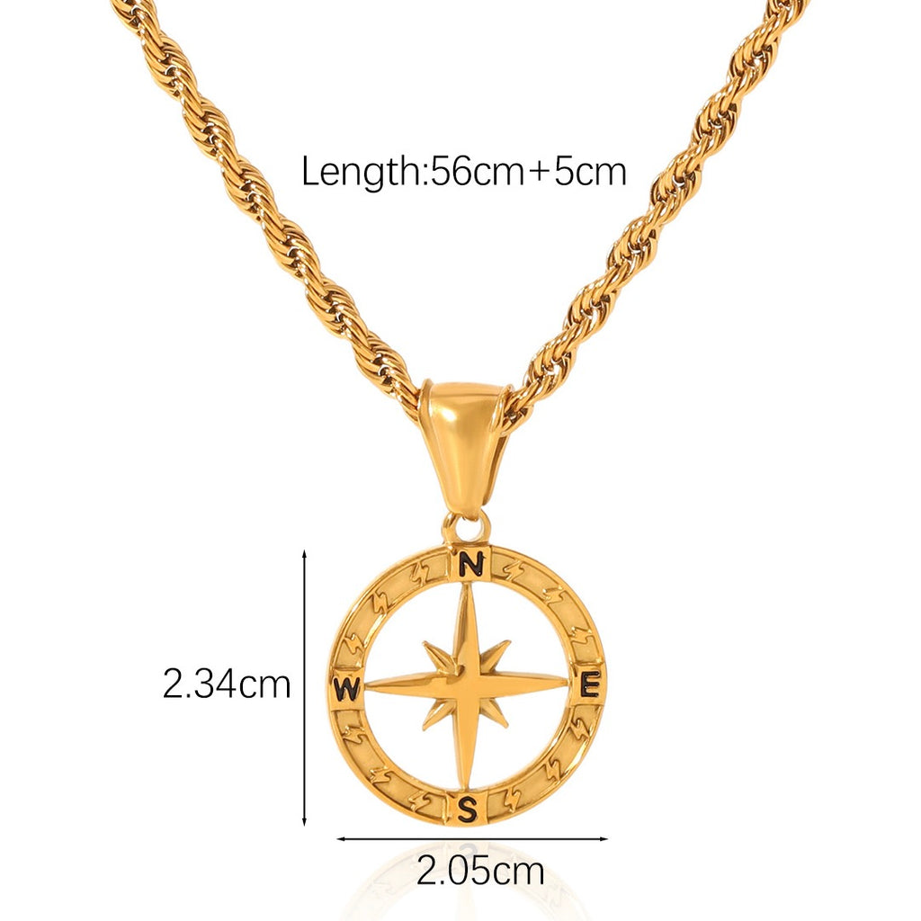 Compass Rose Necklace (Gold)