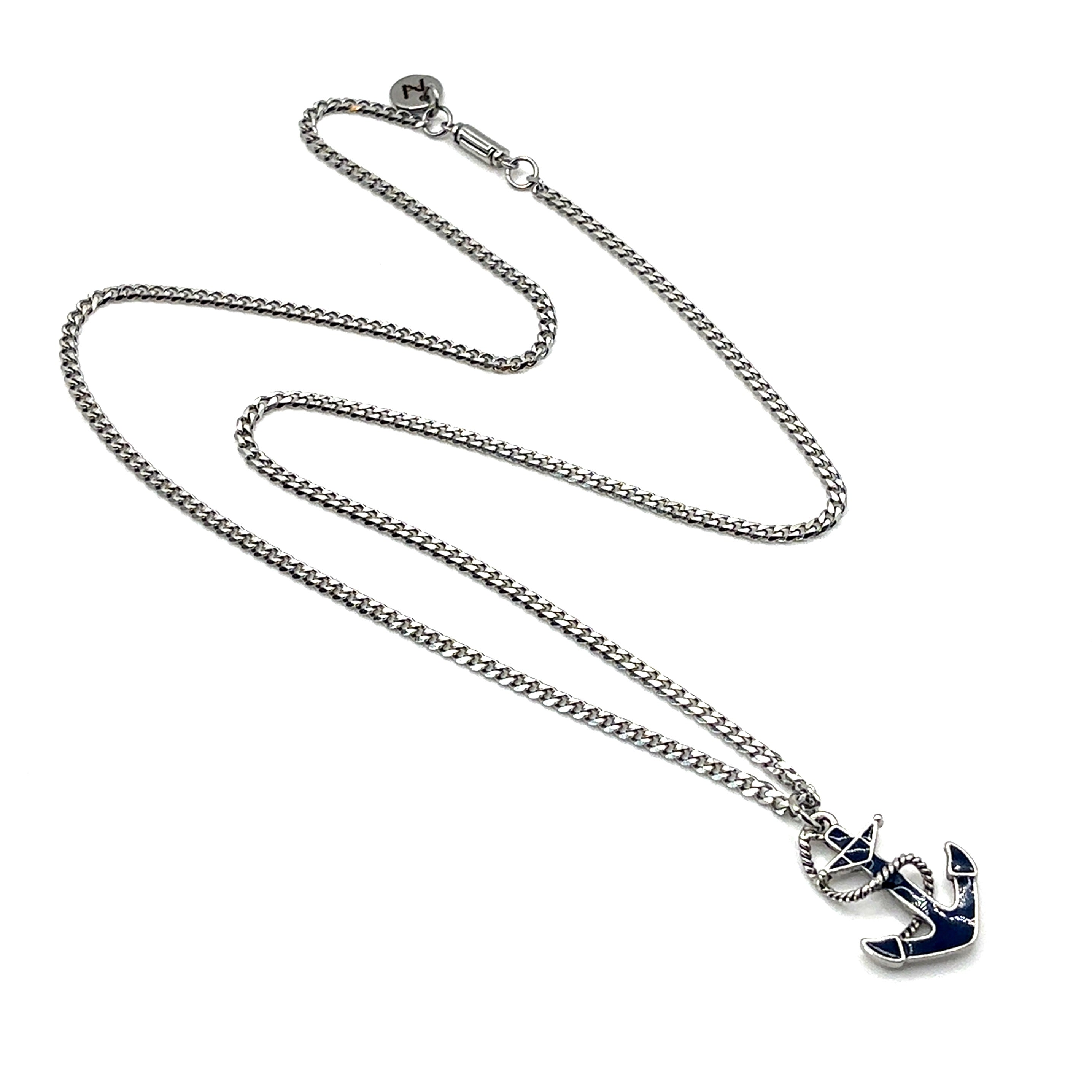 Navy Anchor Necklace