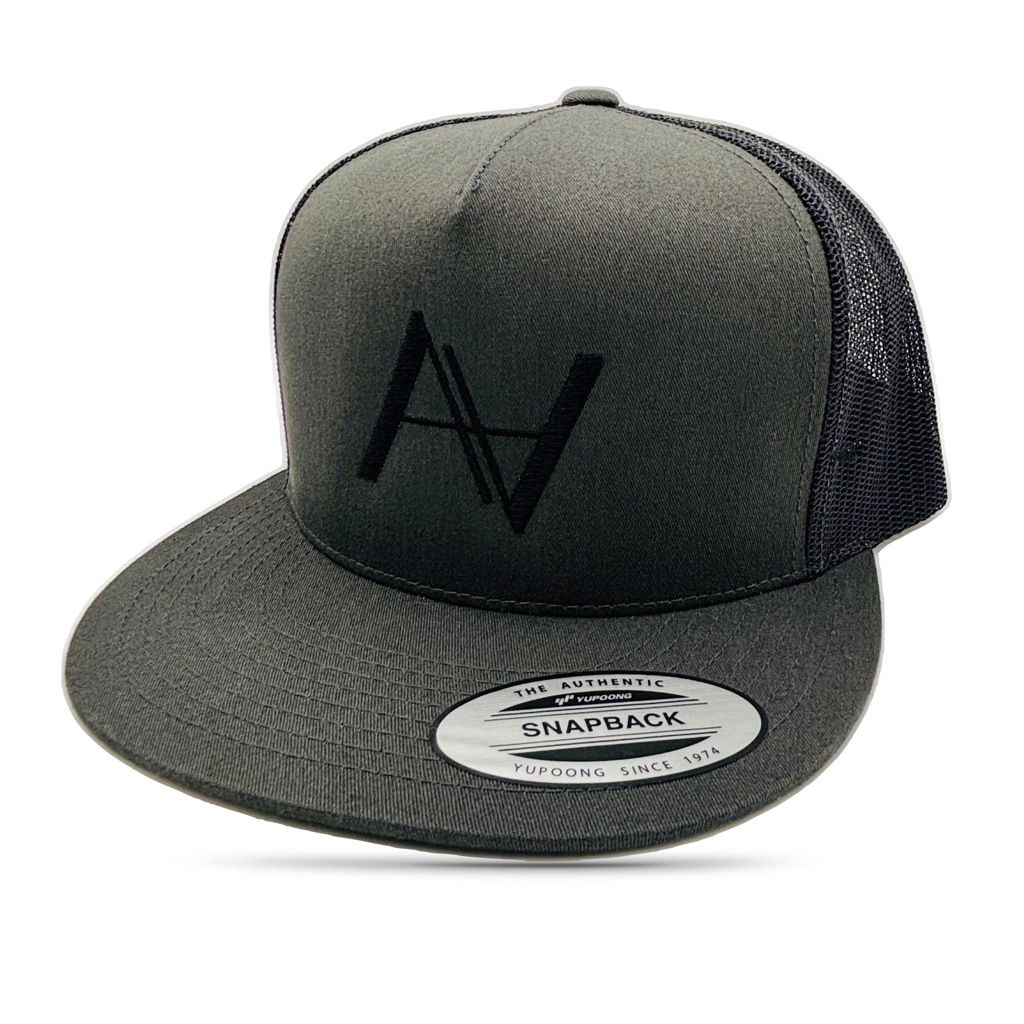 Charcoal Flat Brim Snapback Hat