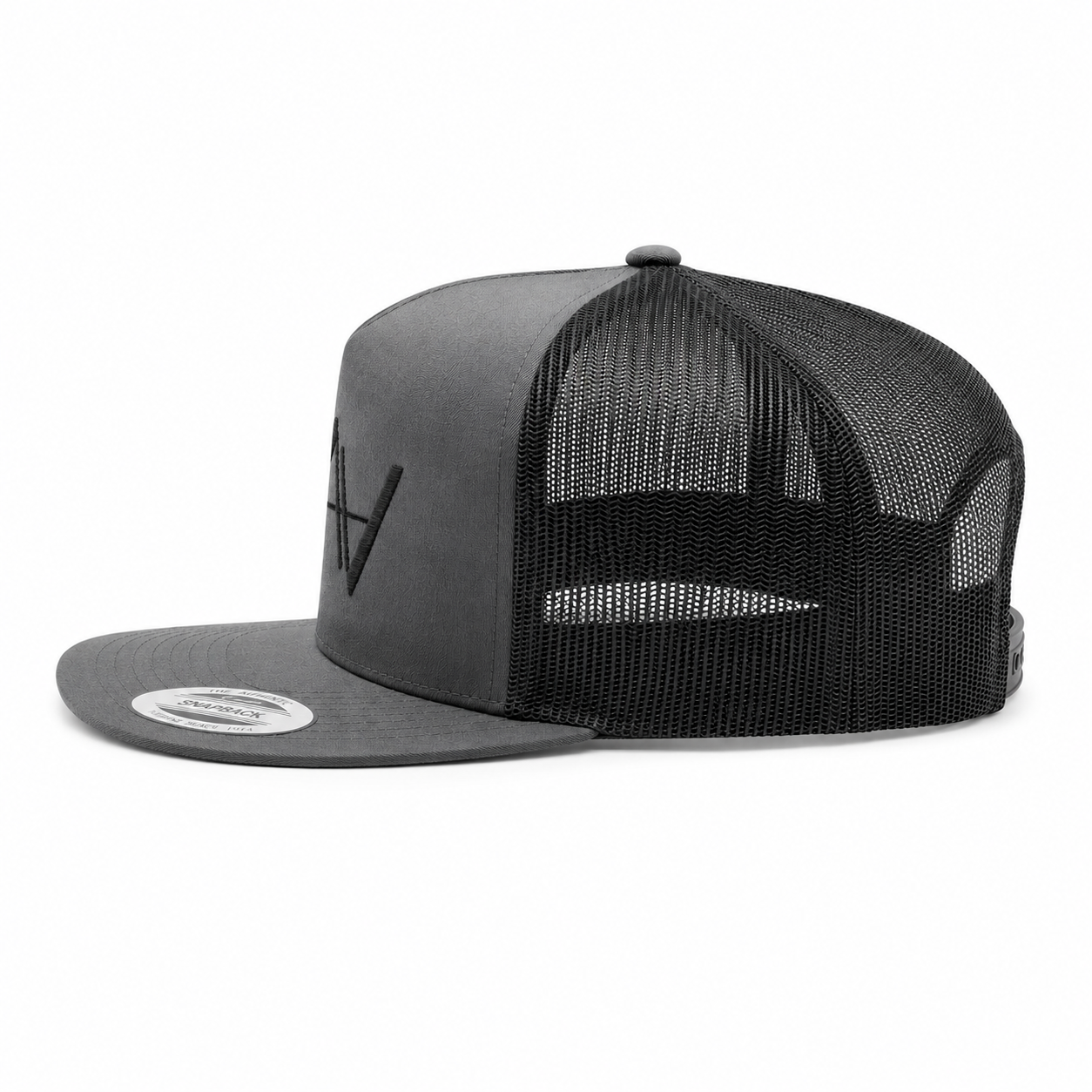 Charcoal Flat Brim Snapback Hat