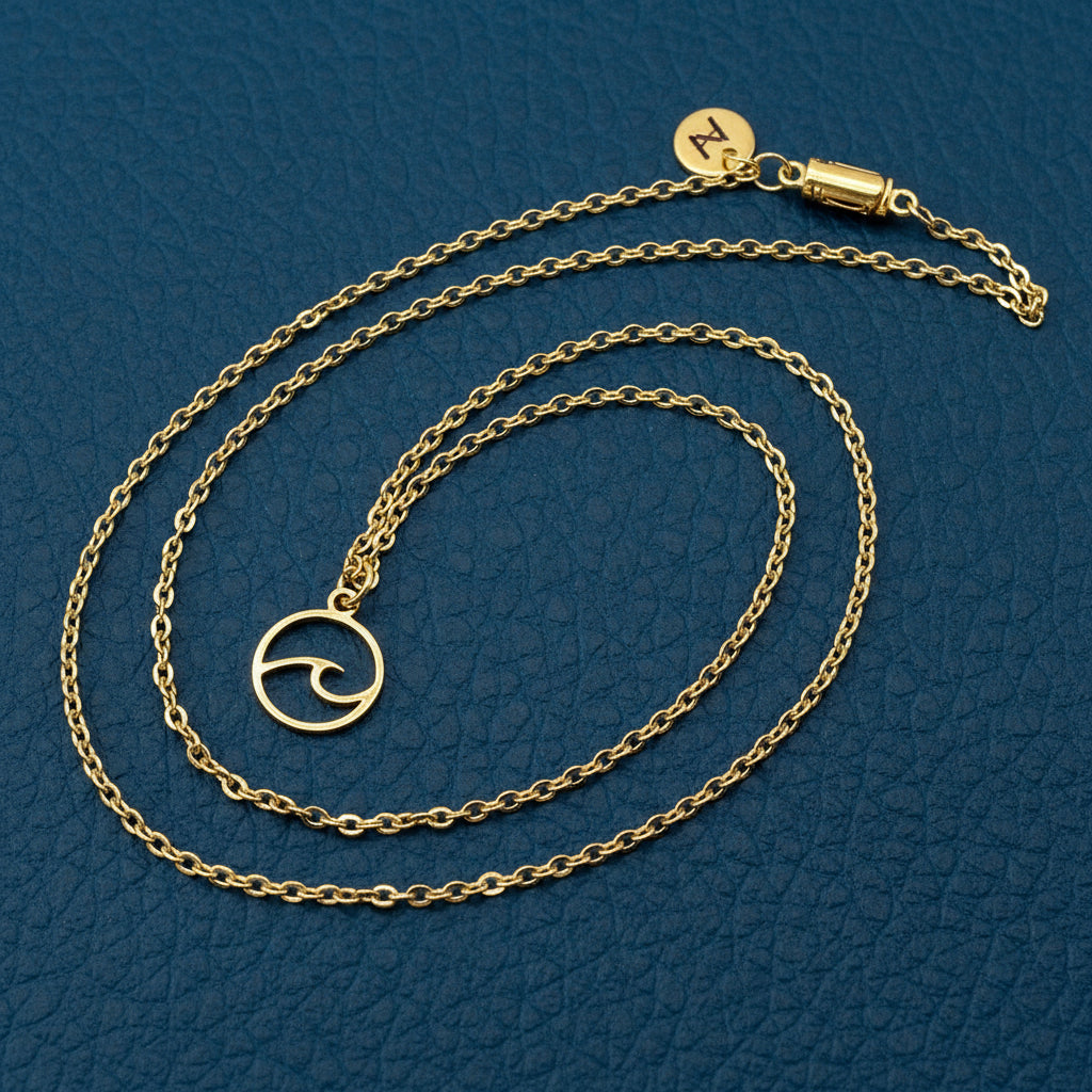 gold ocean wave necklace