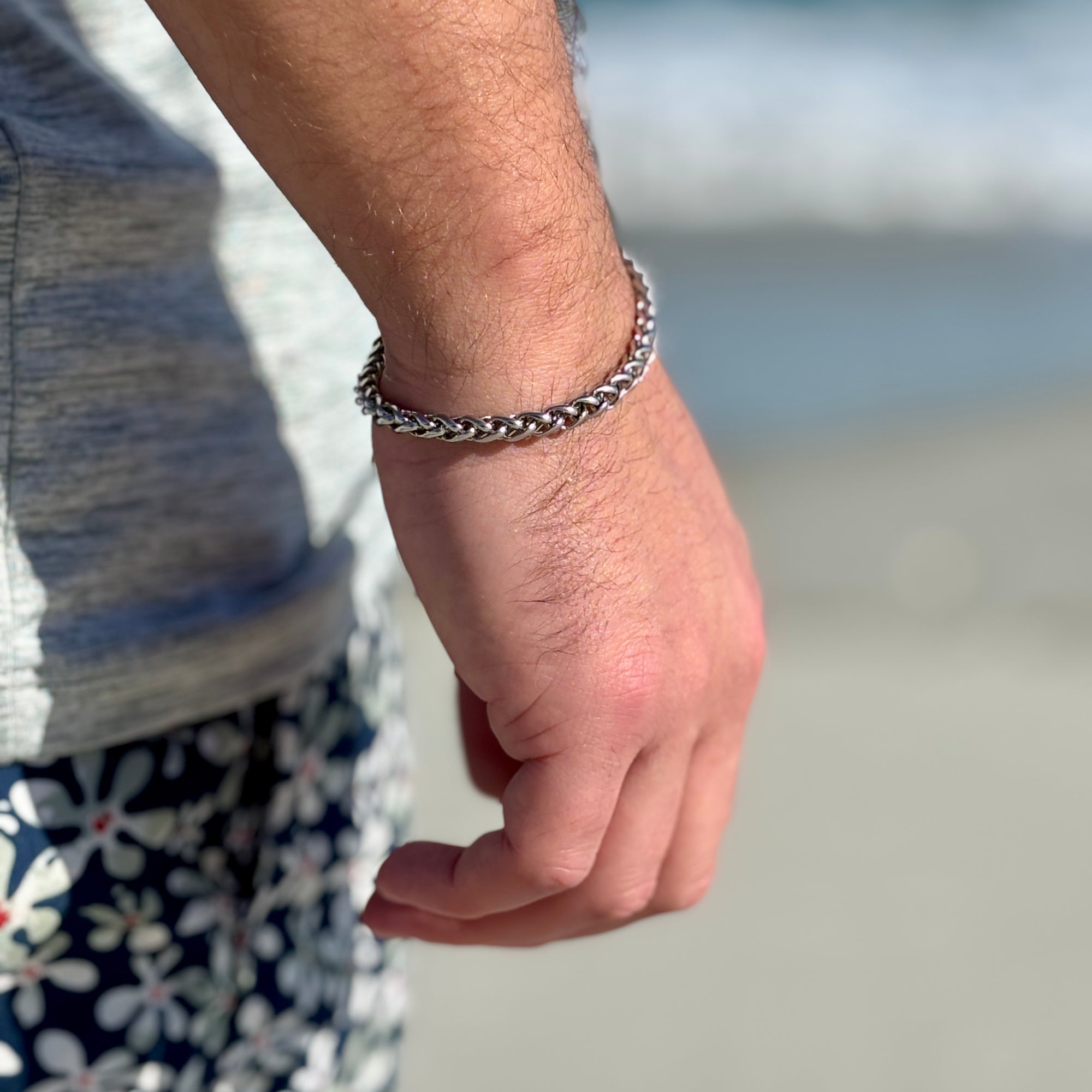 Wheat Bracelet (Silver) 5MM