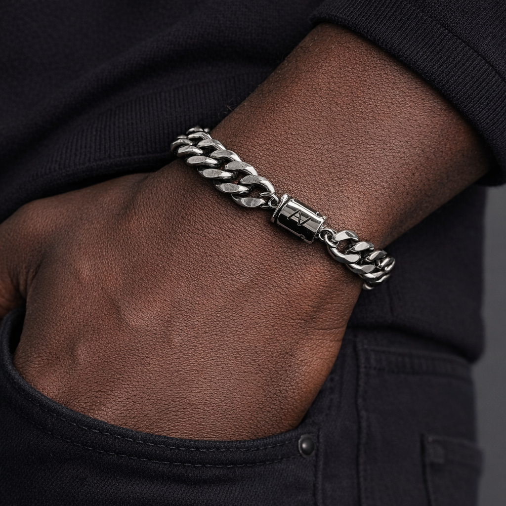Cuban Link Bracelet (Silver) 9MM