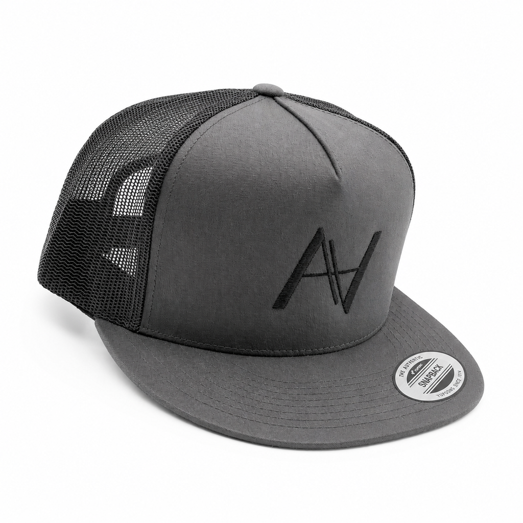 Charcoal Flat Brim Snapback Hat