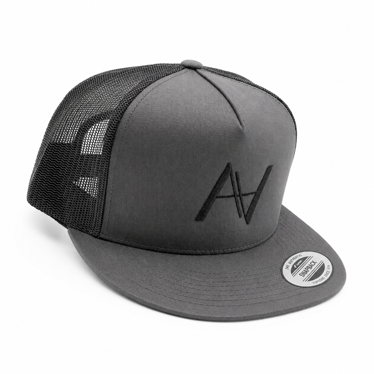 Charcoal Flat Brim Snapback Hat