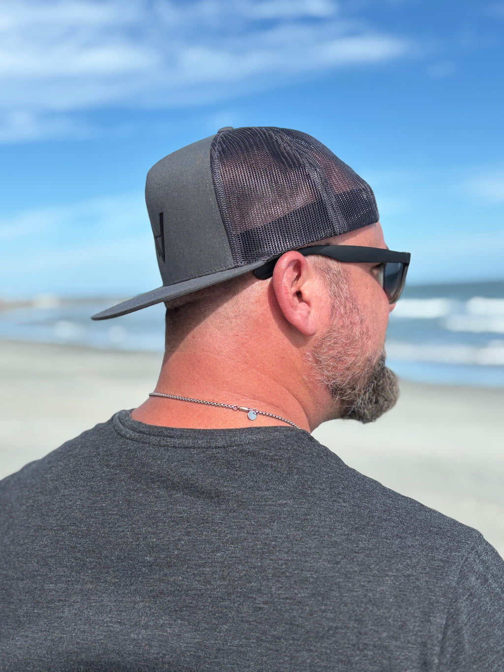 Charcoal Flat Brim Snapback Hat