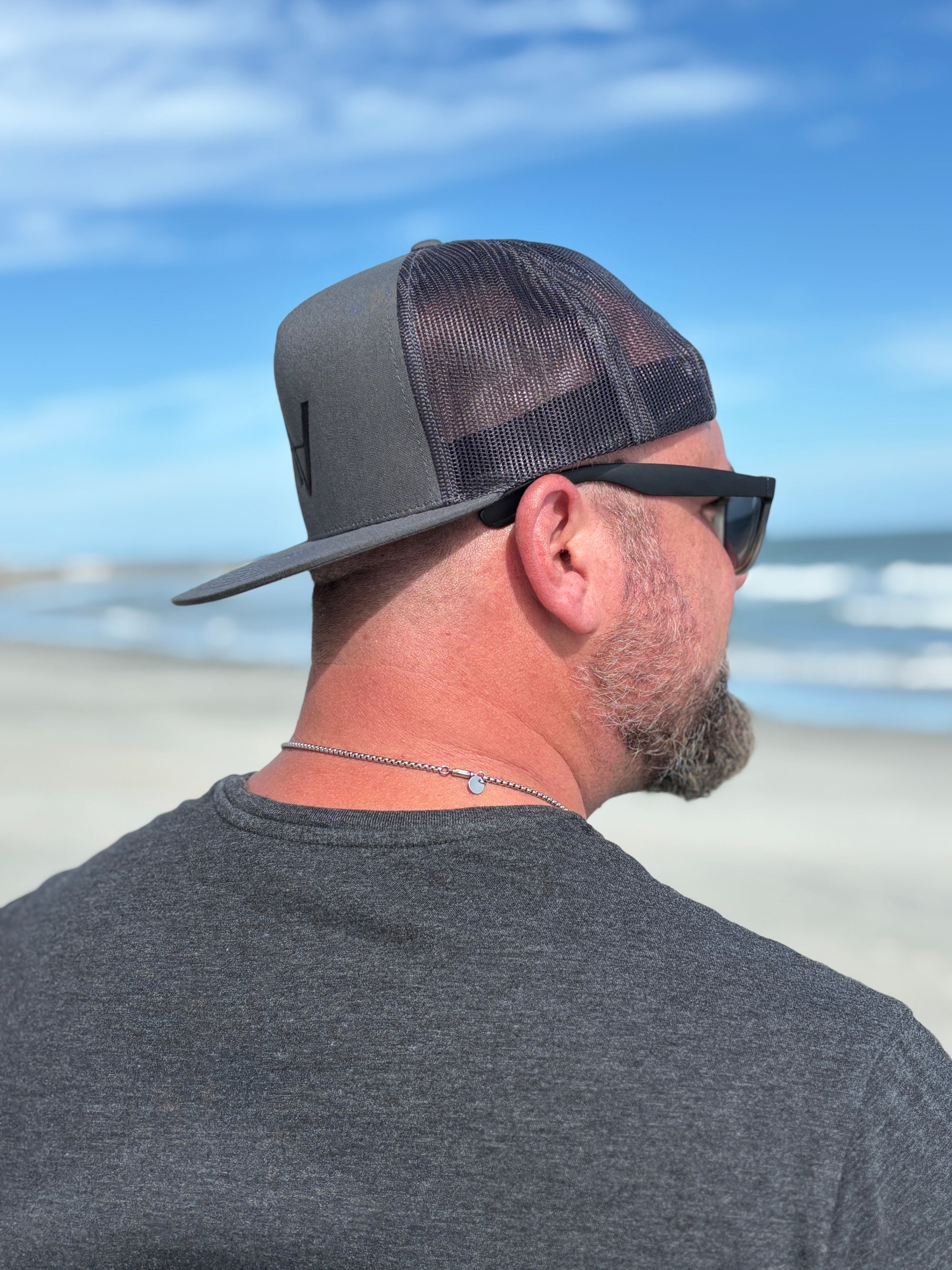 Charcoal Flat Brim Snapback Hat