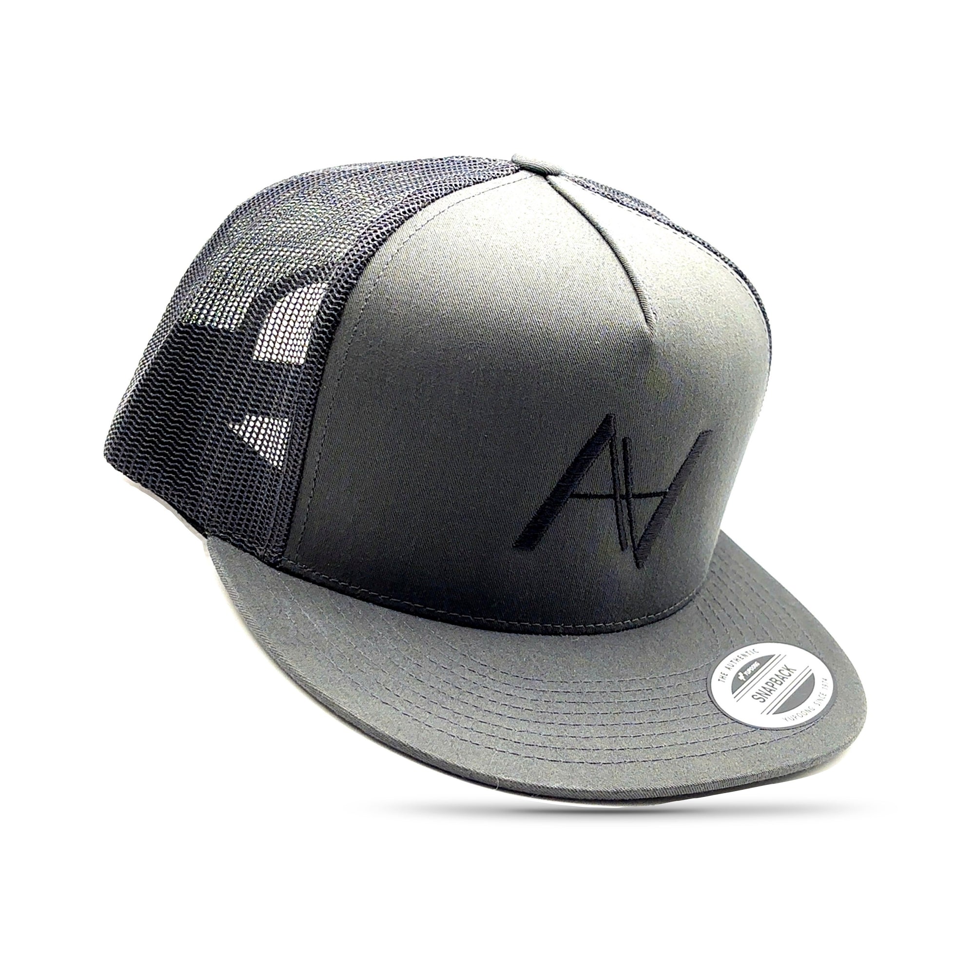 Charcoal Flat Brim Snapback Hat