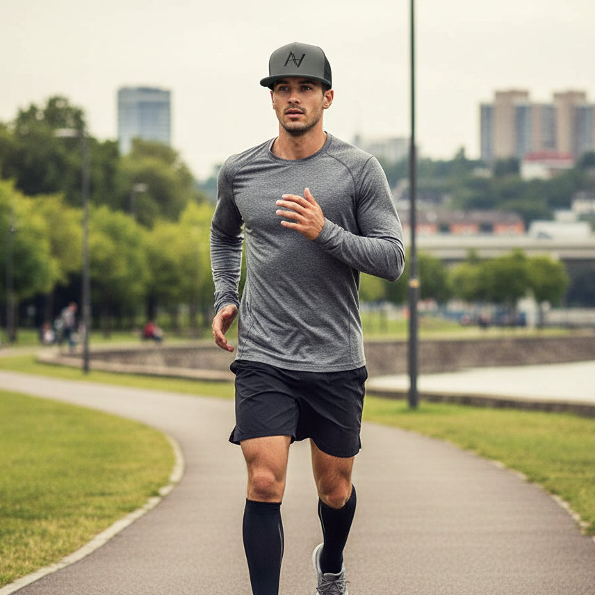Charcoal Flat Brim Snapback Hat