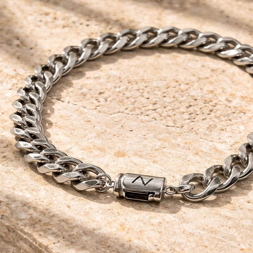 Cuban Link Bracelet (Silver) 9MM