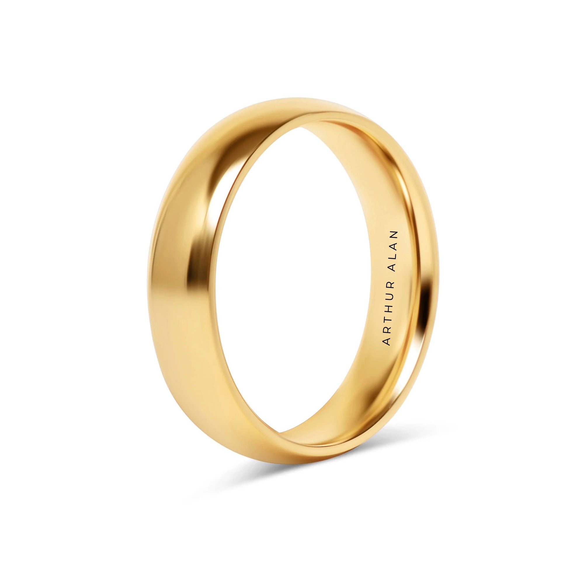 Gold 18K PVD Stainless Steel Band Ring (6MM)
