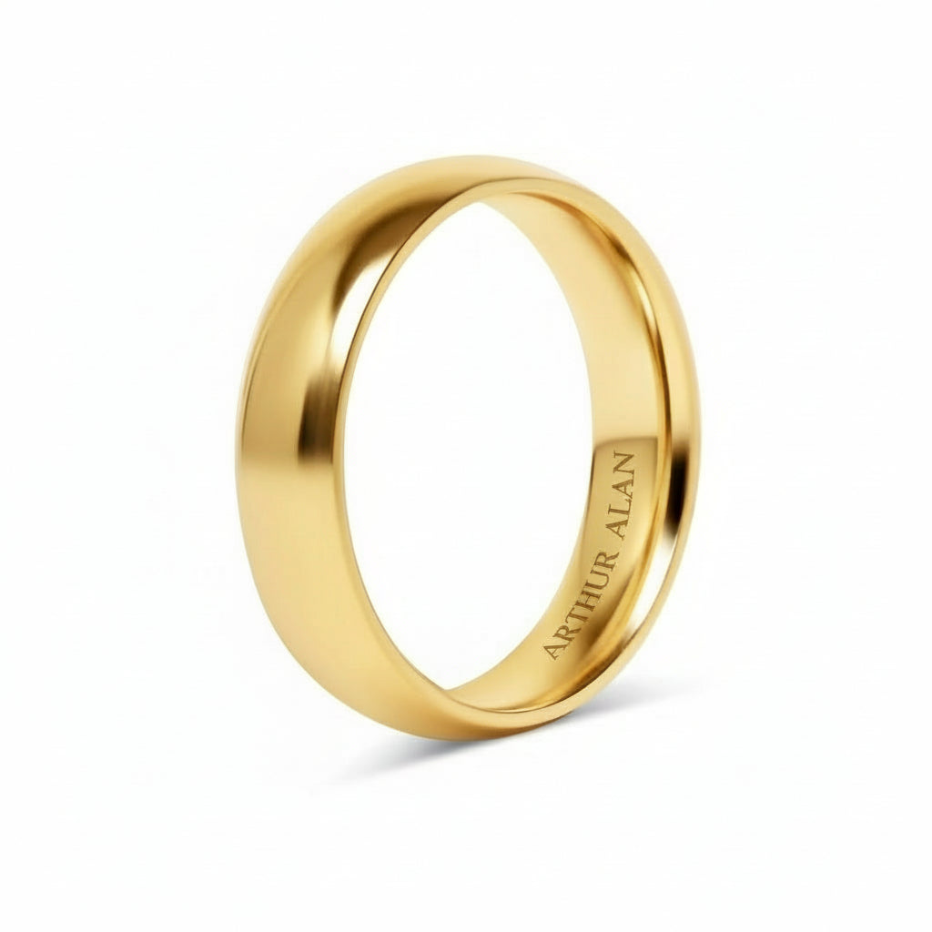 Gold 18K PVD Stainless Steel Band Ring (6MM)