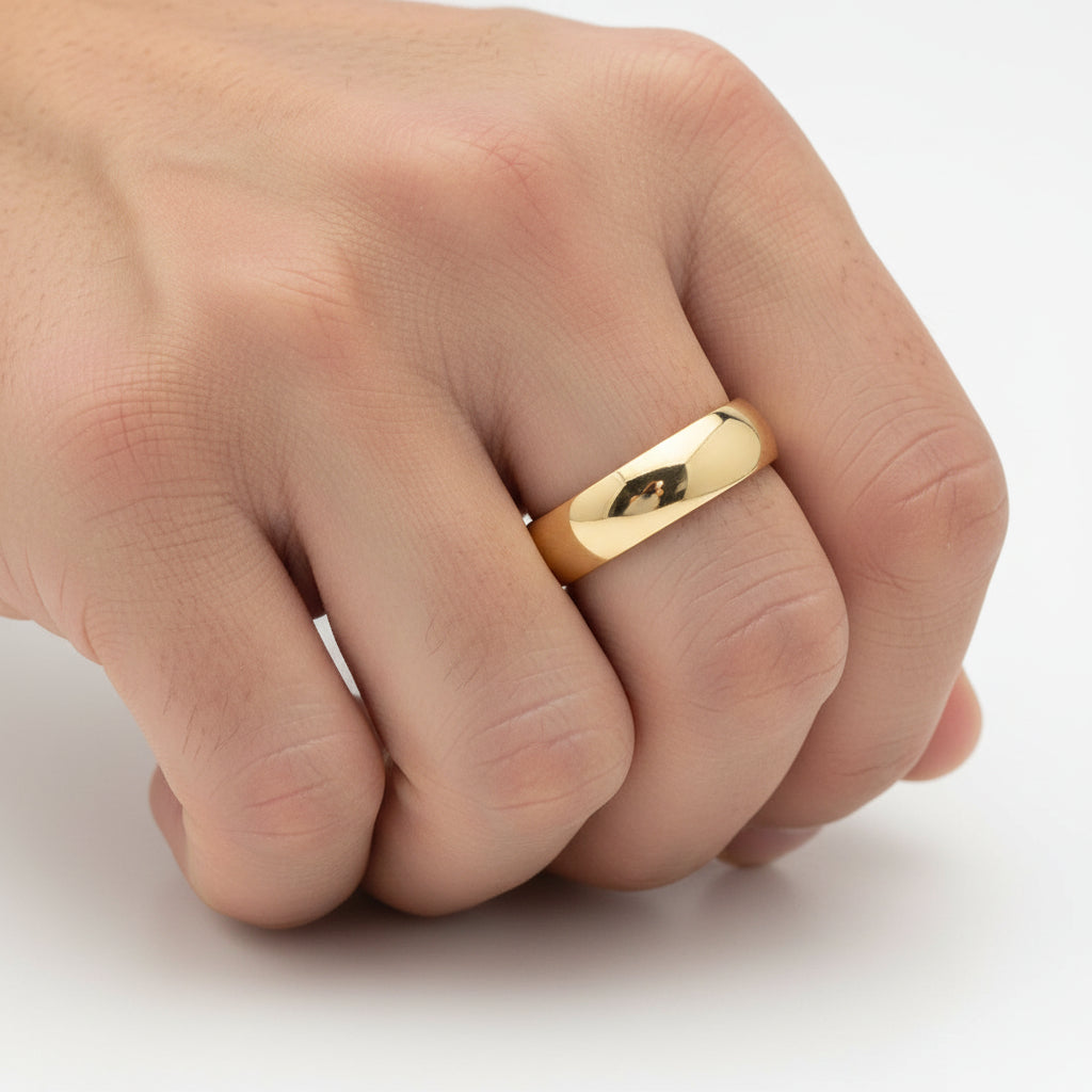 Gold 18K PVD Stainless Steel Band Ring (6MM)