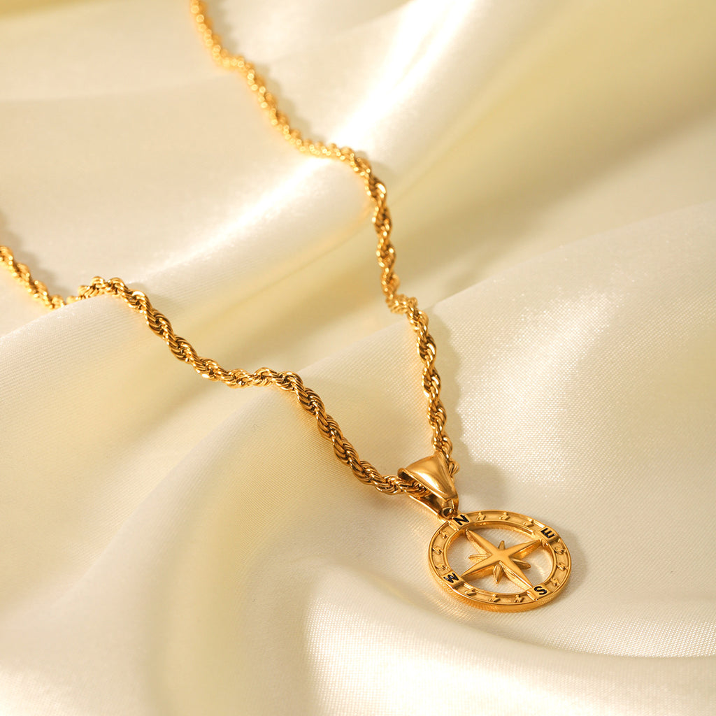 Compass Rose Necklace (Gold)