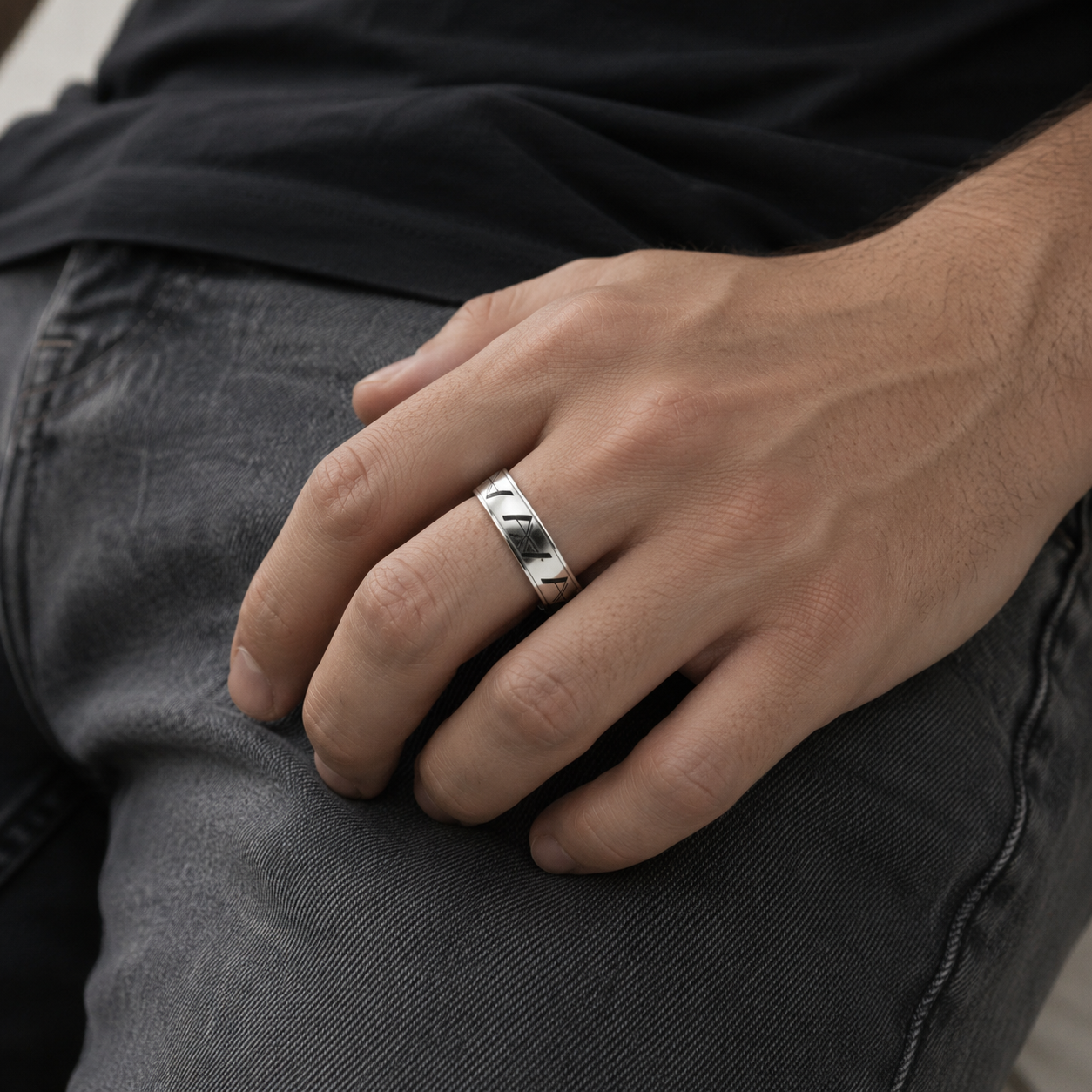 Stainless Steel Arthur Alan Ring (6MM)