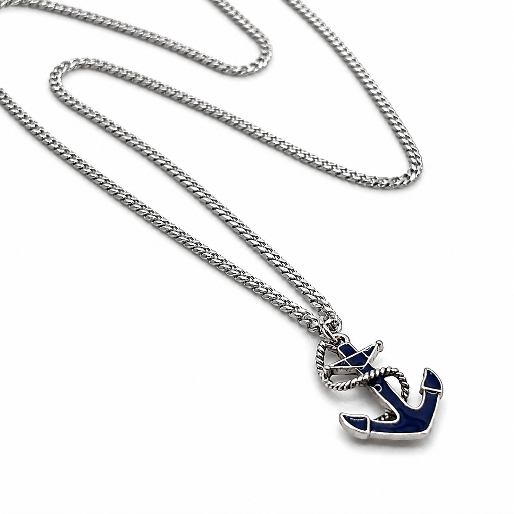 Navy Anchor Necklace