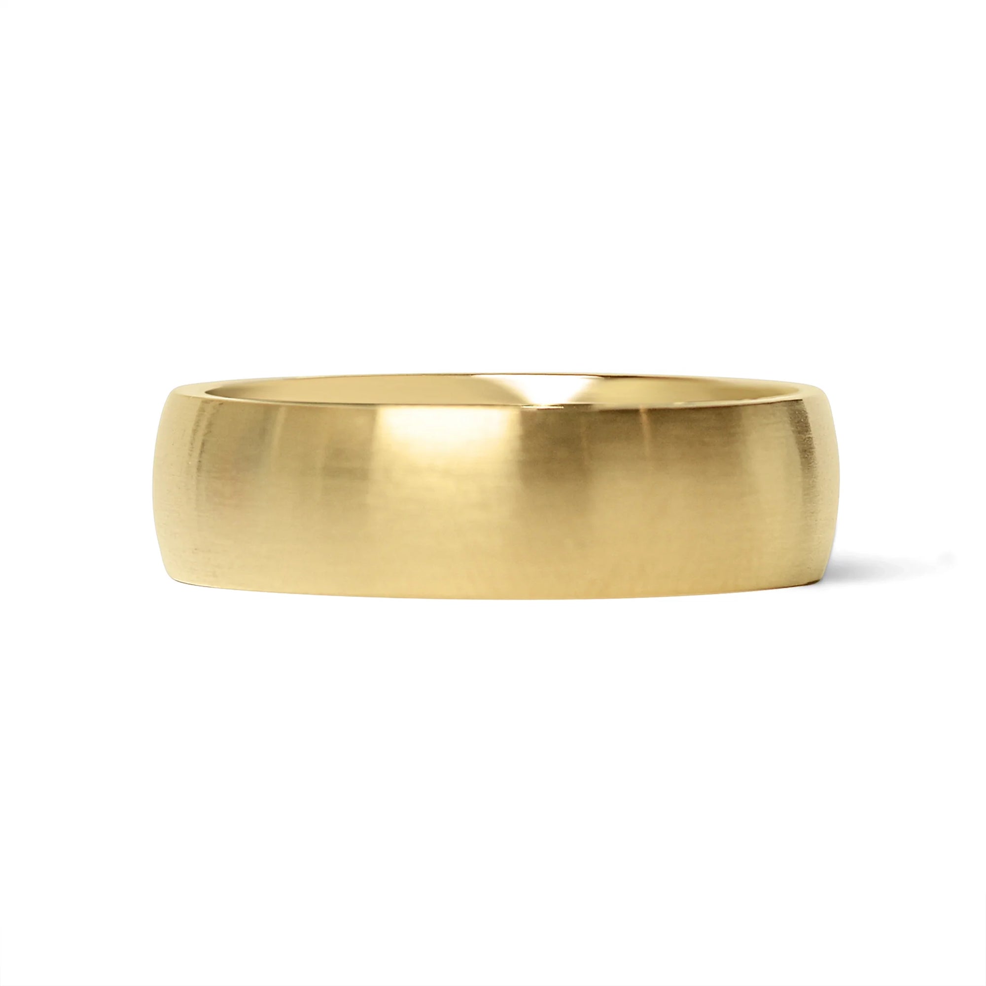 Gold 18K PVD Stainless Steel Brushed Matte Ring (6MM)