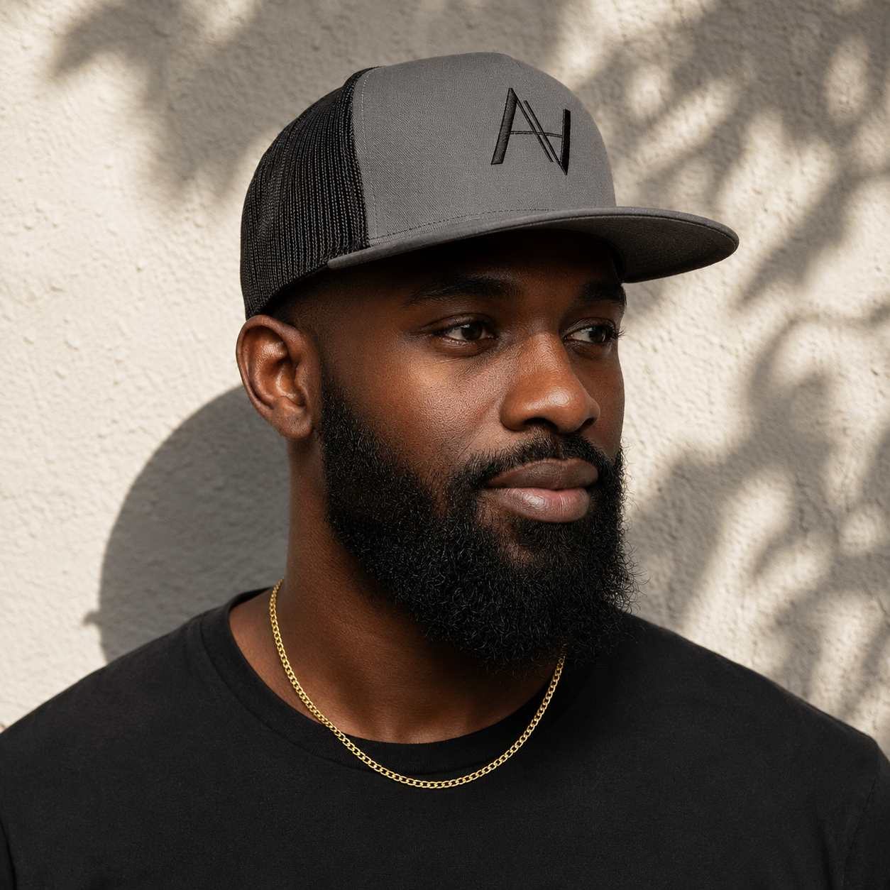 Charcoal Flat Brim Snapback Hat