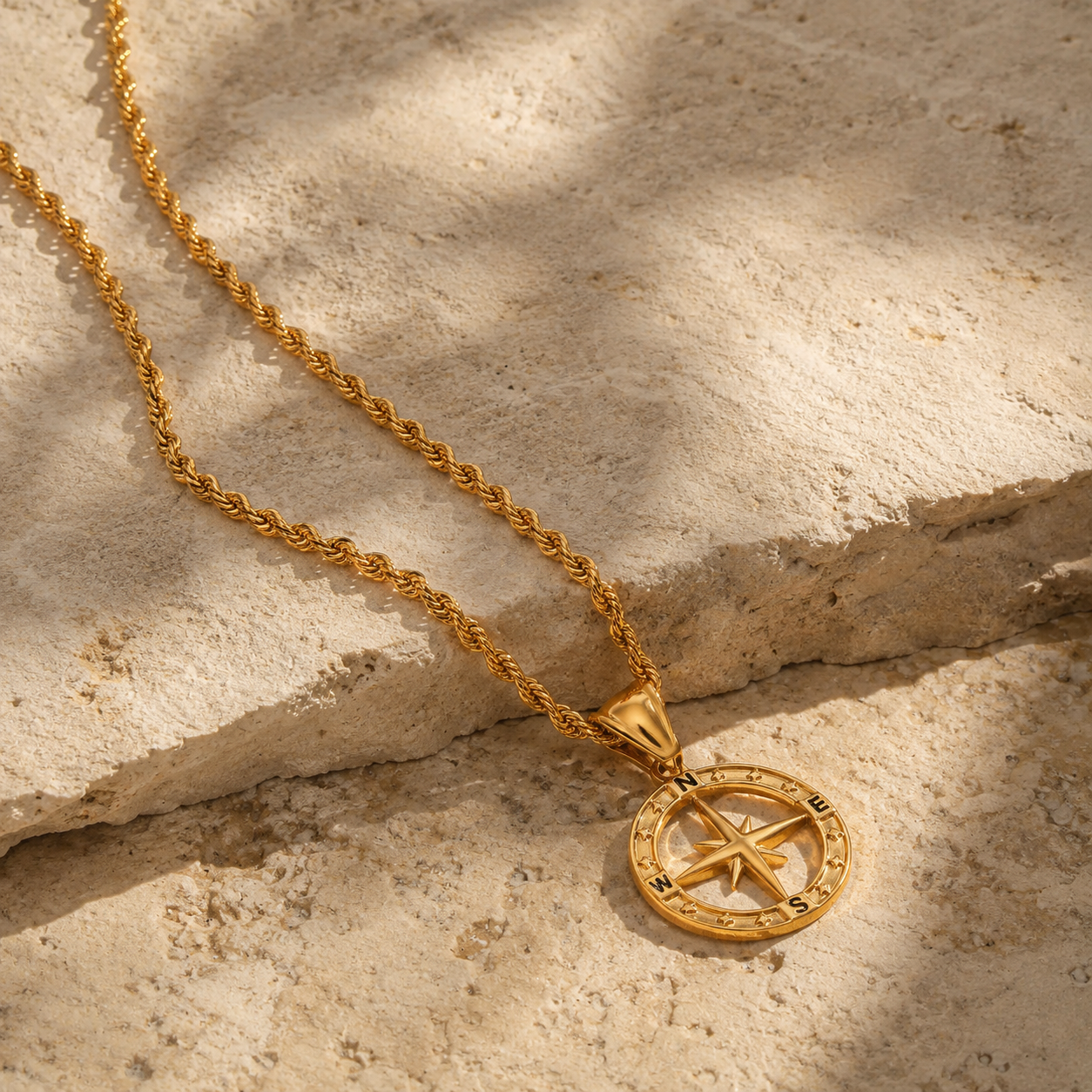 Compass Rose Necklace (Gold)