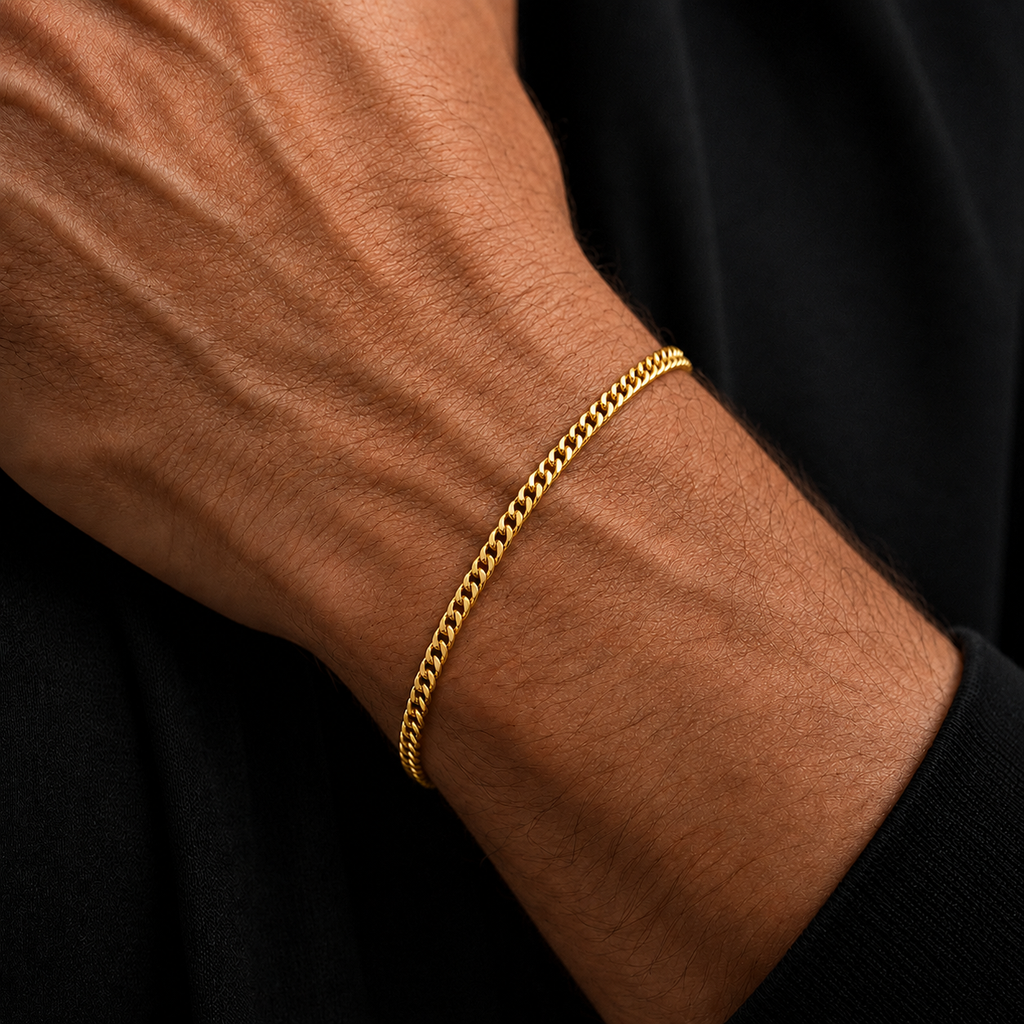 Cuban Link Bracelet (Gold) 2MM