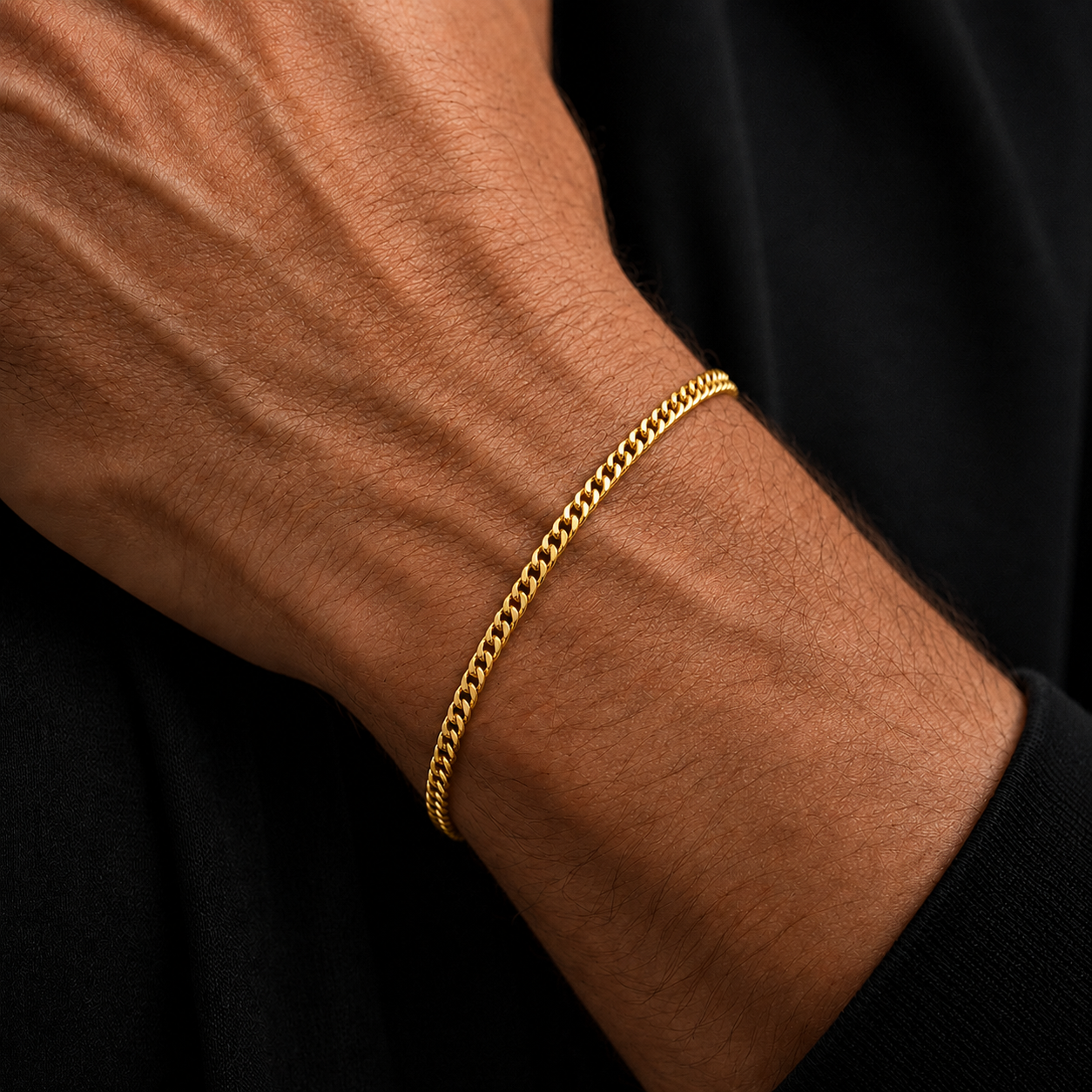 Cuban Link Bracelet (Gold) 2MM