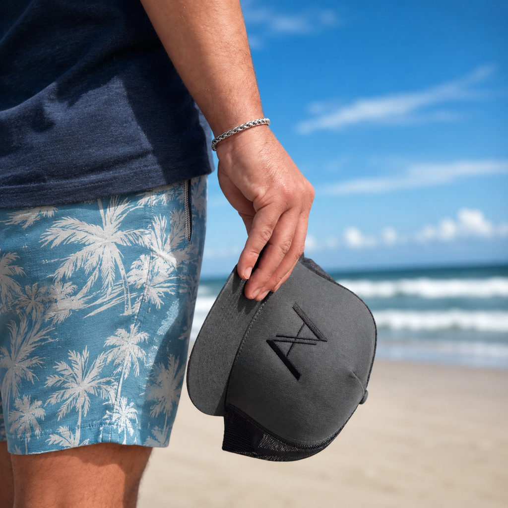 Charcoal Flat Brim Snapback Hat