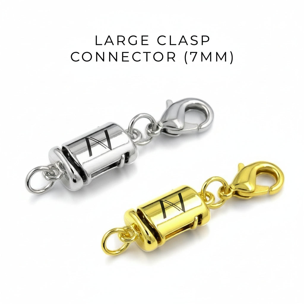 Silver and gold magnetic clasp connectors 