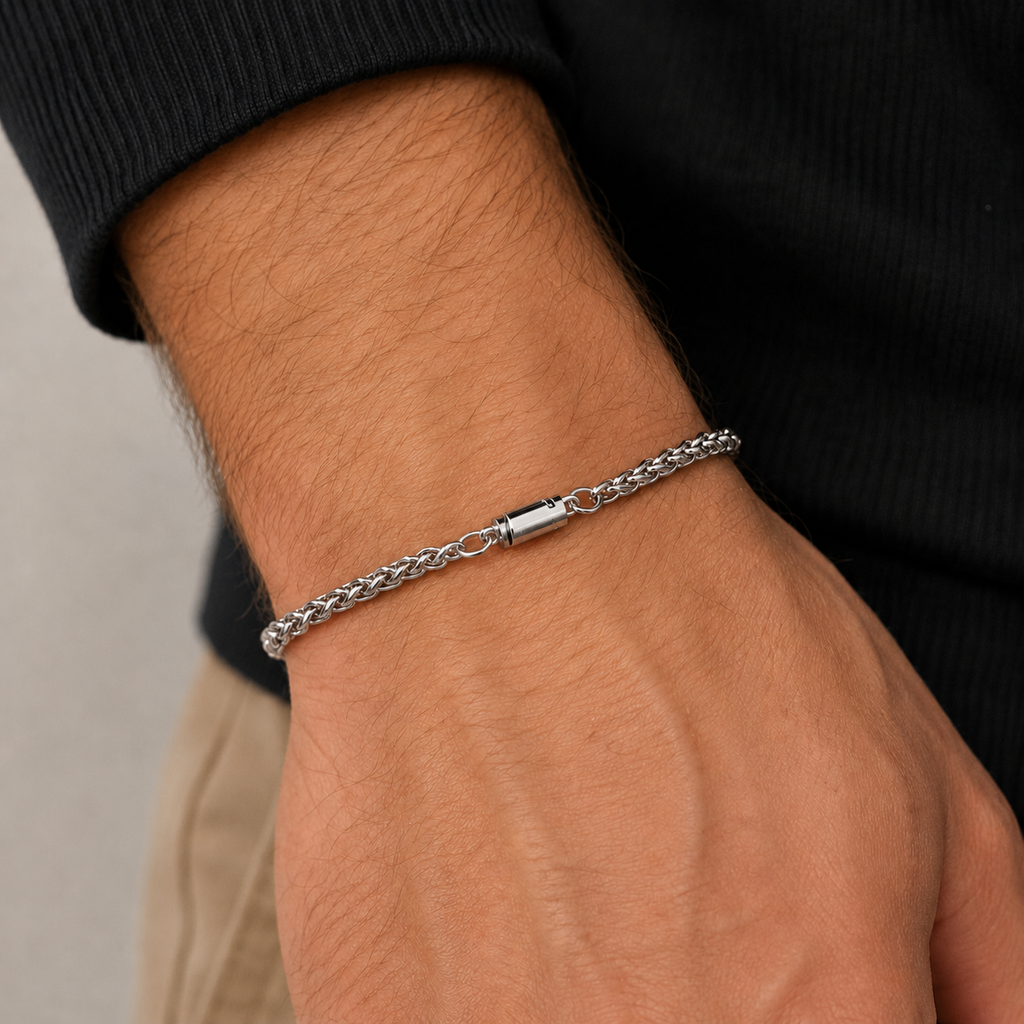 Wheat Bracelet (Silver) 3MM