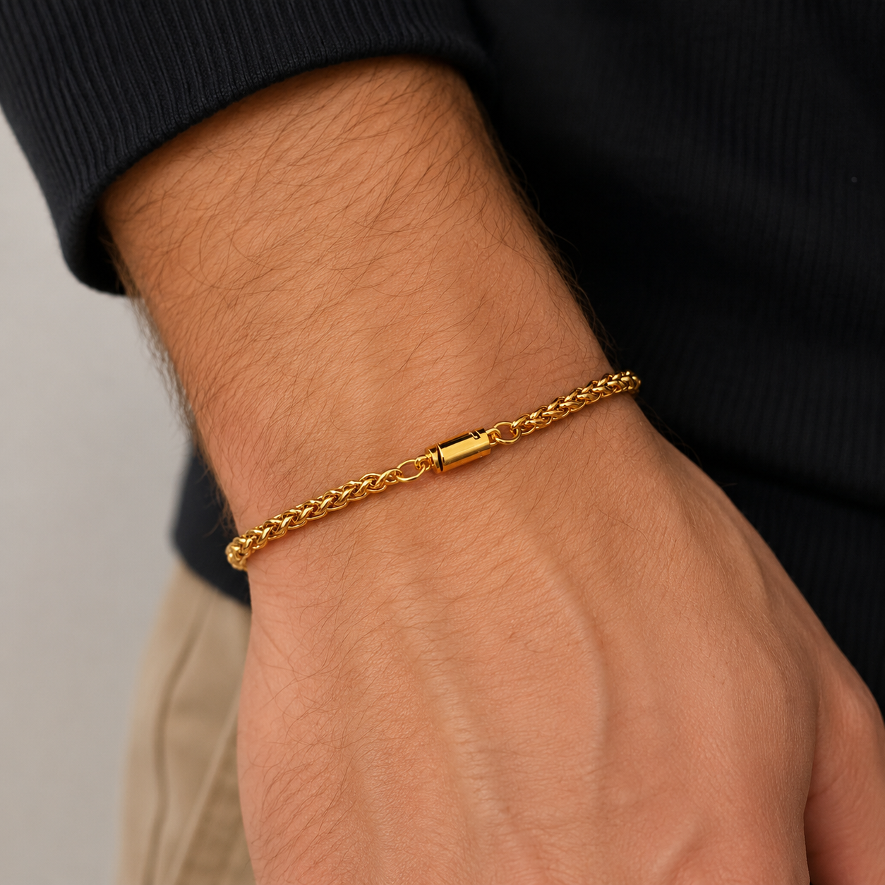 Wheat Bracelet (Gold) 3MM