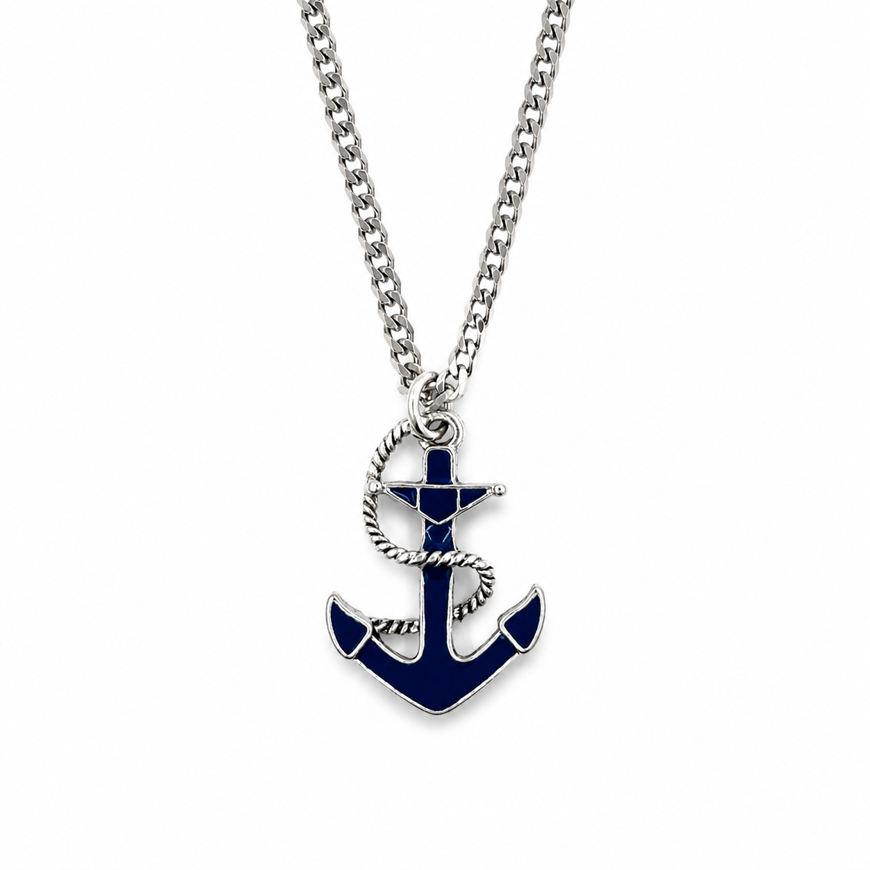 Navy Anchor Necklace