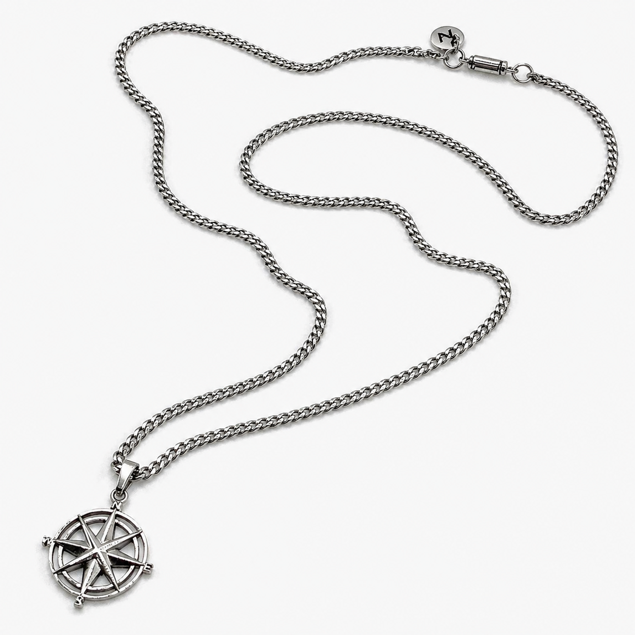 Compass Rose Necklace (Silver)